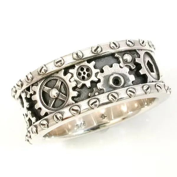 Other Custom Steampunk Gears Antique Plated Silver Ring Size ONE SIZE - 4 Thumbnail