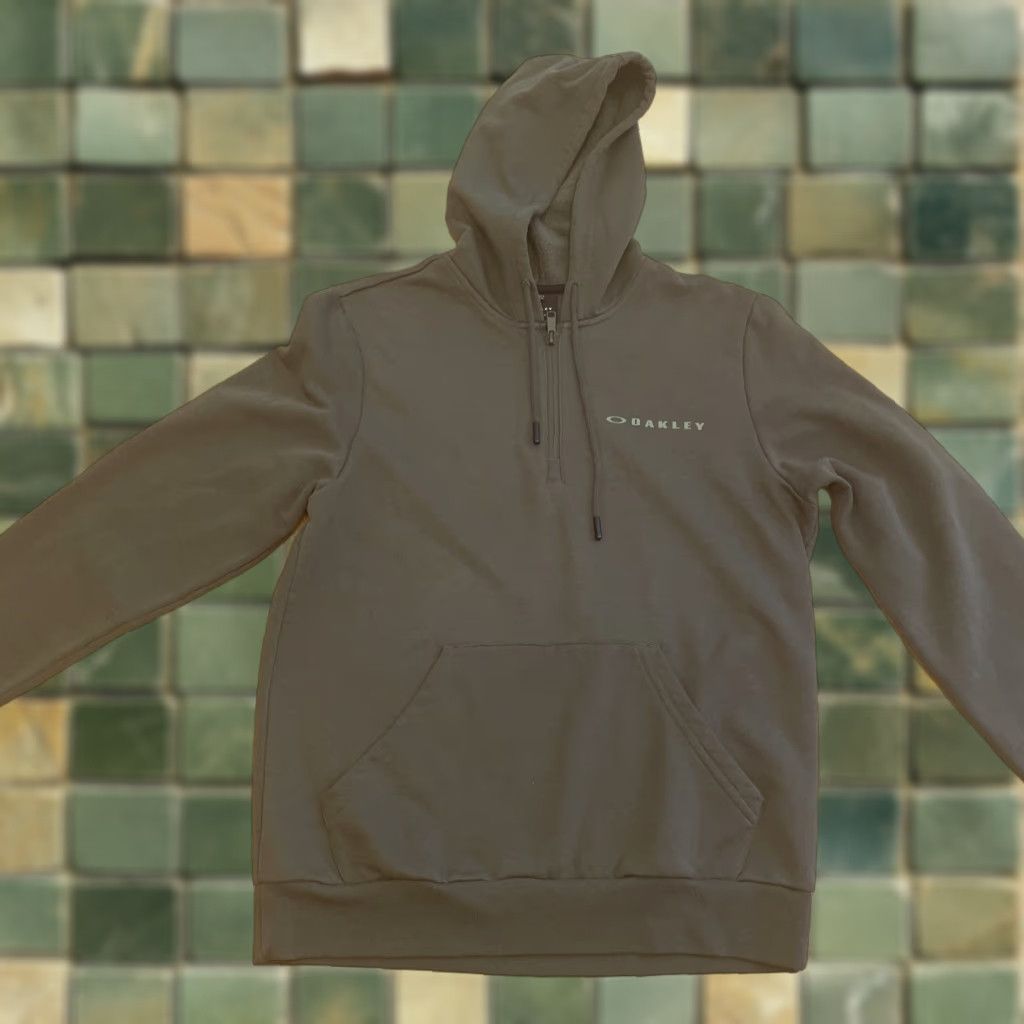 Oakley Oakley Pullover Hoodie Mens Small Green Custom Fit Quarter Zip Kangaroo Pocket Zipper Pockets Size US S / EU 44-46 / 1 - 1 Thumbnail