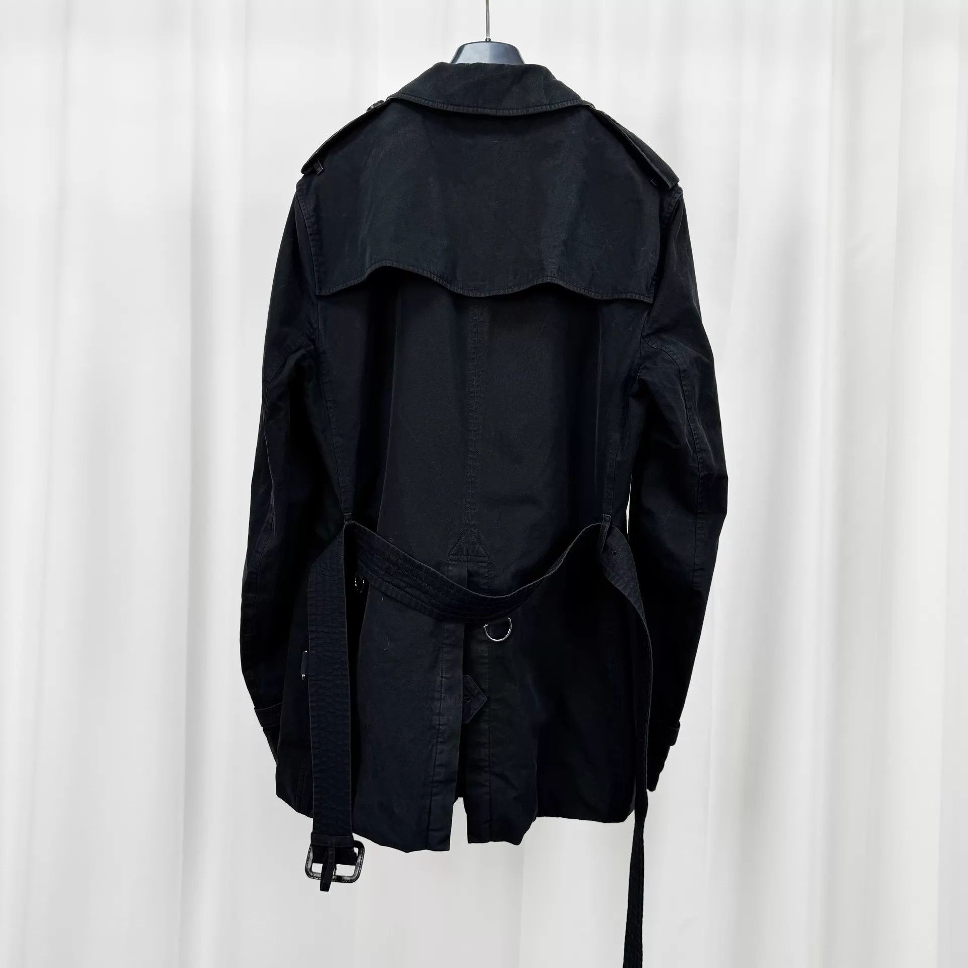Burberry Burberry Black Lined Check Trench Coat 54 9/10 Fading Size US L / EU 52-54 / 3 - 2 Thumbnail