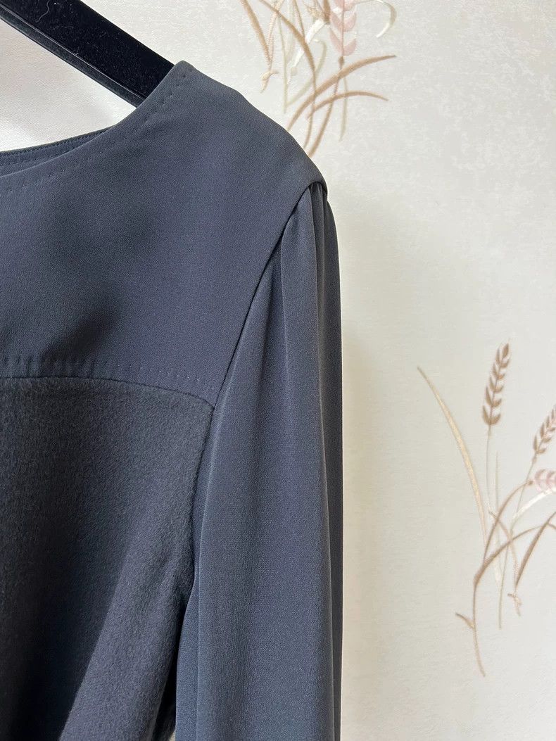 Loro Piana LORO PIANA High grade dark grey silk cashmere dress Size S / US 4 / IT 40 - 4 Thumbnail