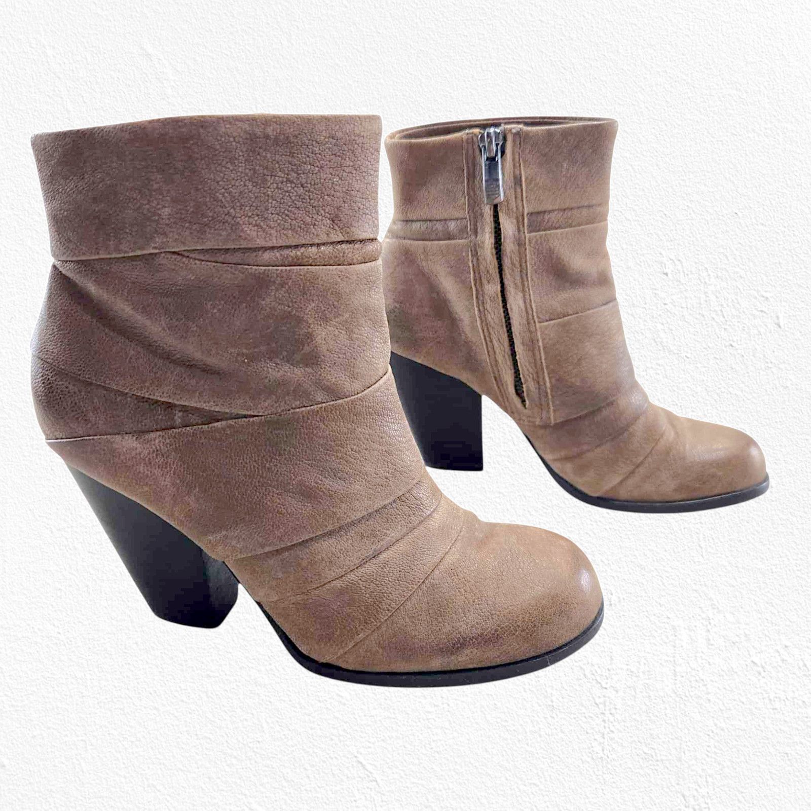 Vince Camuto Vince Camuto Tan Leather Slouch Western Booties Size 5.5 Size US 5.5 / IT 35.5 - 9 Thumbnail