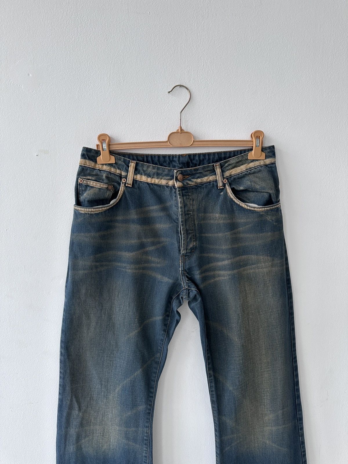 If Six Was Nine × Japanese Brand Distressed Flare Baggy Wide Leg Denim Jeans DKNY Size US 34 / EU 50 - 6 Thumbnail