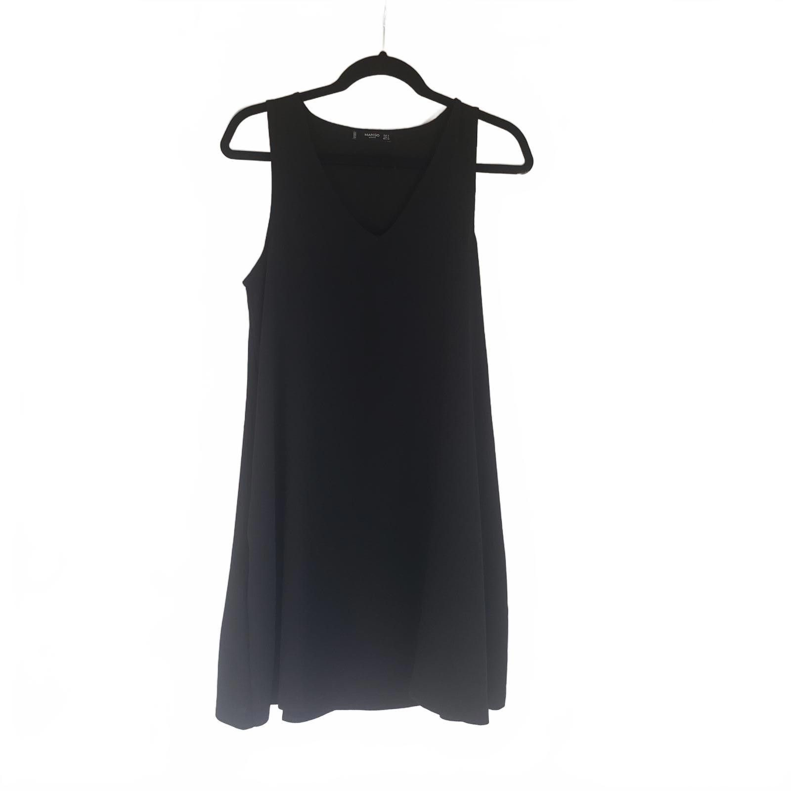 Mango Mango Basics Black V-Neck Dress - Size 4 Size S / US 4 / IT 40 - 1 Thumbnail