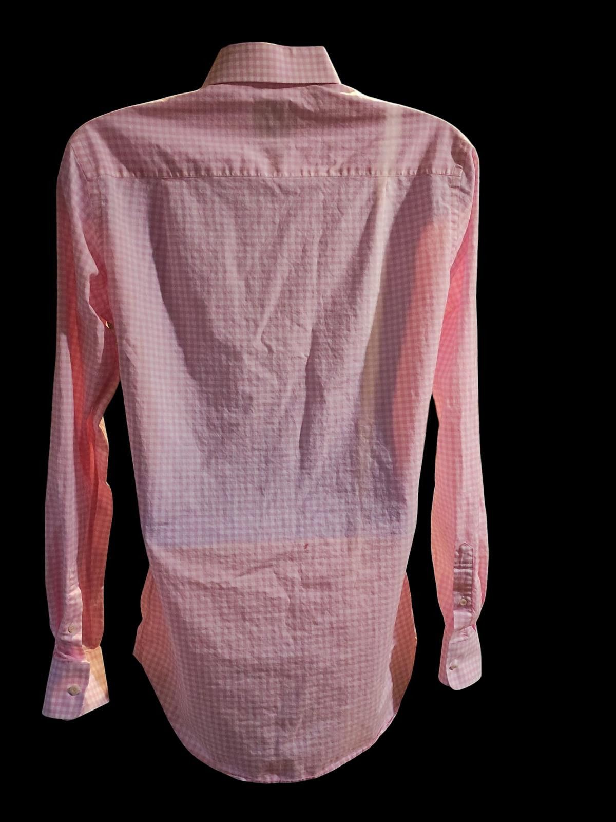 David Donahue David Donahue Trim Fit Pink Gingham Button-Up Shirt Size US M / EU 48-50 / 2 - 4 Thumbnail
