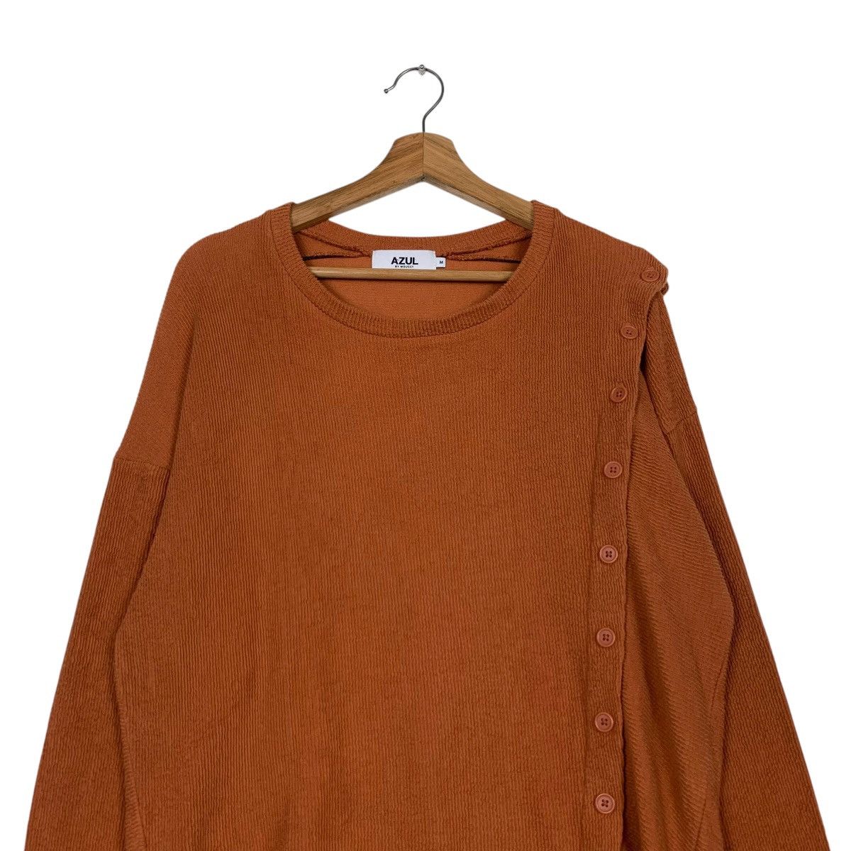 Japanese Brand AZUL by MOUSSY Asymmetrical Button Sweater #2245-C99 Size M / US 6-8 / IT 42-44 - 2 Thumbnail