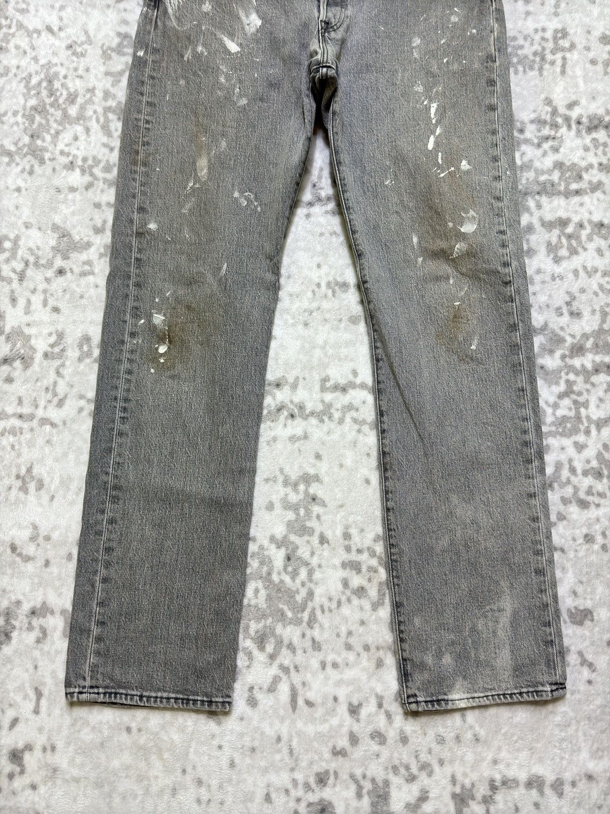 Levi's Vintage Levi’s 501 Gray Washed Paint Splatter Denim Jeans Size US 34 / EU 50 - 6 Thumbnail