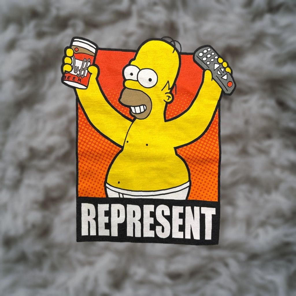 Vintage VINTAGE The Simpsons T-Shirt Homer Simpson Represent Gray M&O Knits Large Size US L / EU 52-54 / 3 - 1 Thumbnail