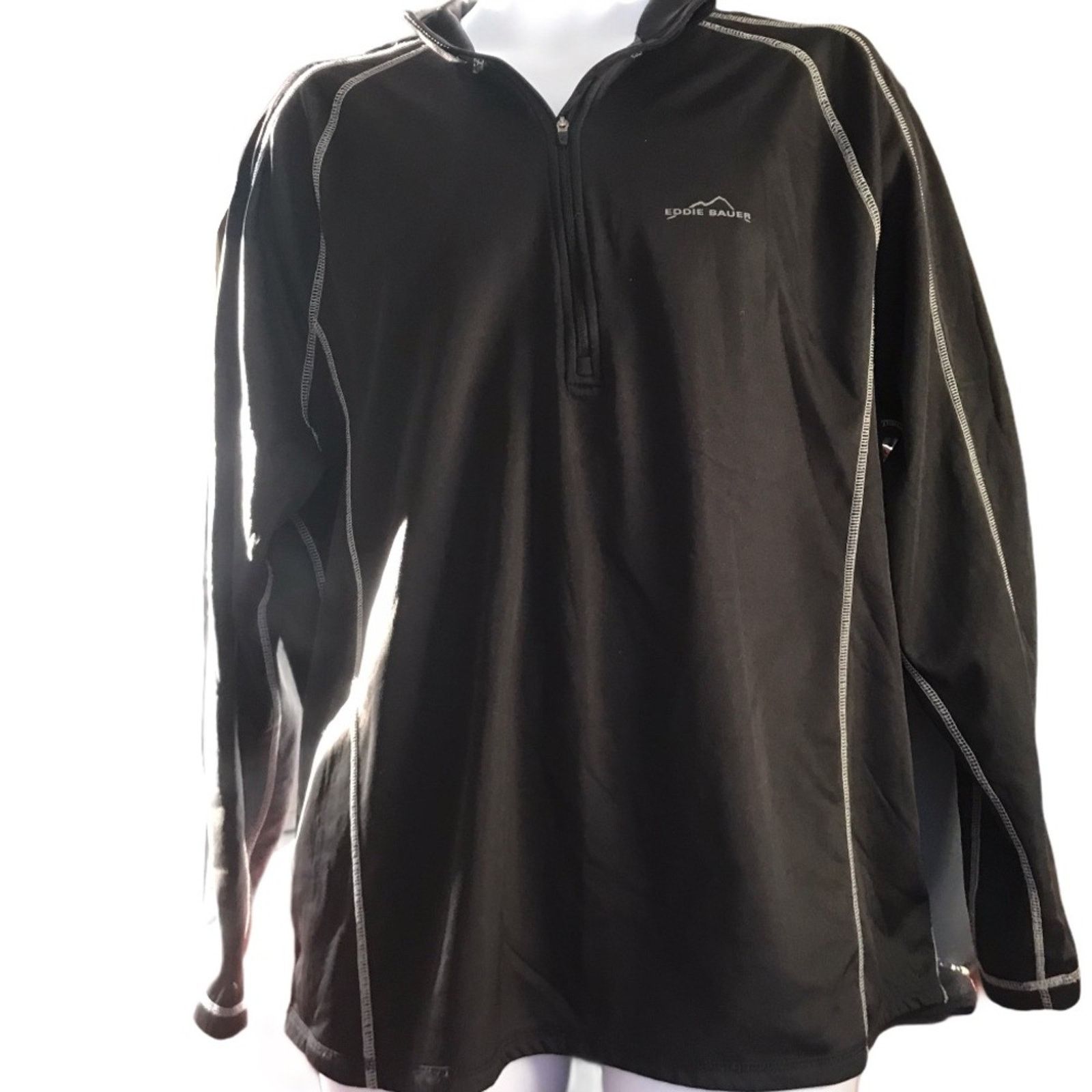 Eddie Bauer Eddie Bauer Sport Mens Black Quarter Zip Pullover Size US XL / EU 56 / 4 - 1 Thumbnail