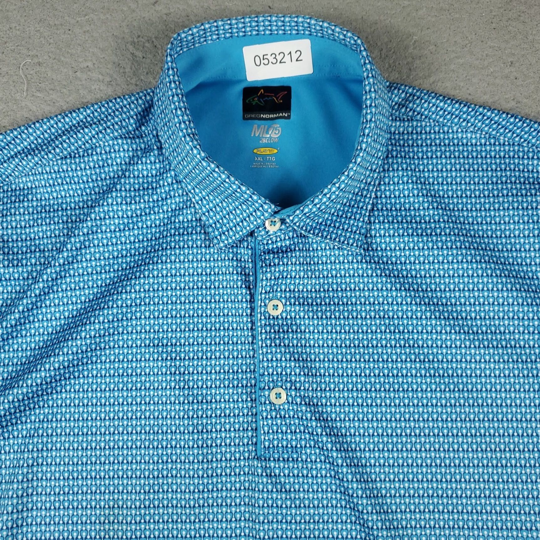 Vintage Greg Norman Polo Shirt Mens 2XL Size Regular Blue Geometric Shark Casual Short Sleeve Polo Shirt Size US XXL / EU 58 / 5 - 2 Thumbnail