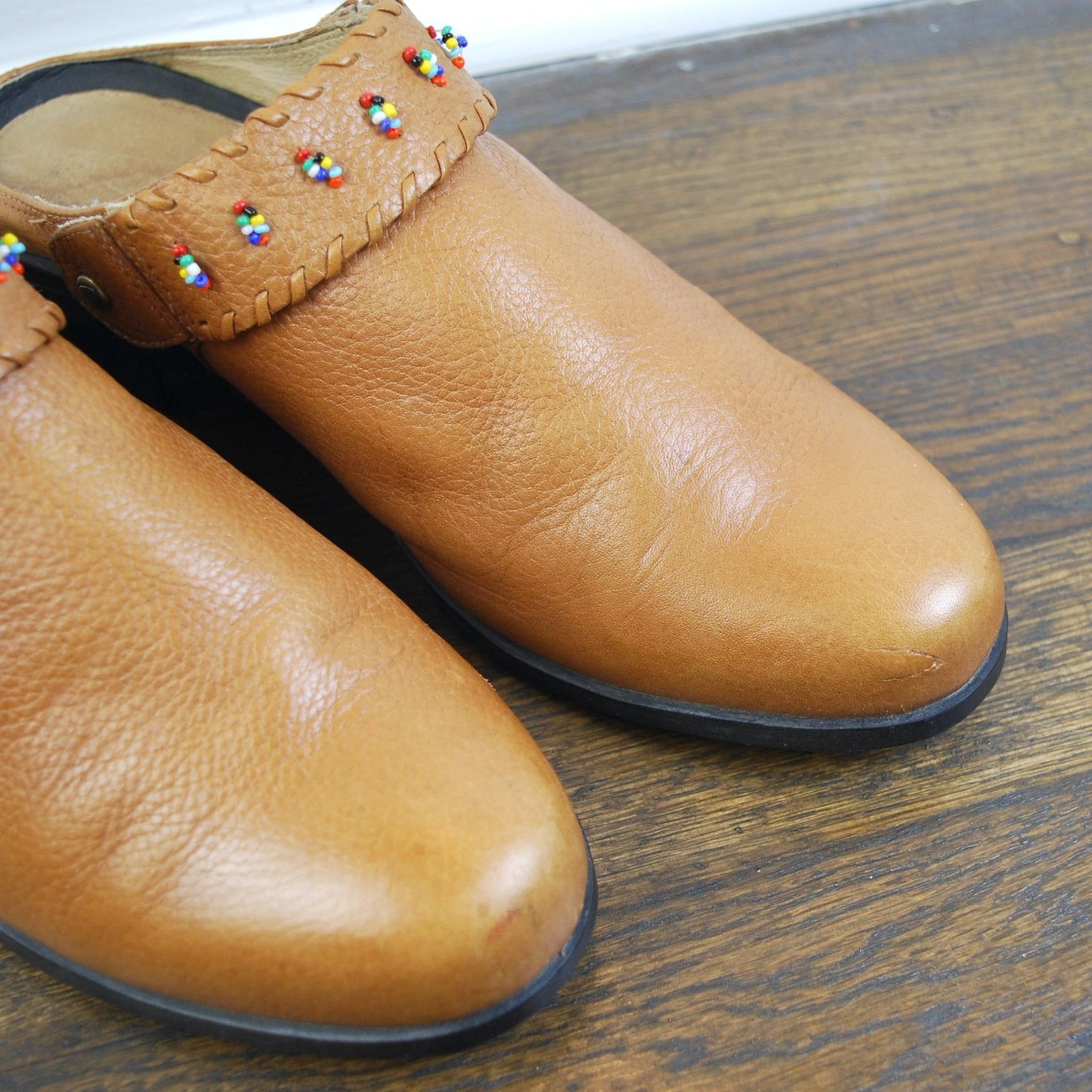 Ariat Ariat Brown Leather Beaded Closed Toe Sling Back Clogs Mules Size US 9 / IT 39 - 5 Thumbnail