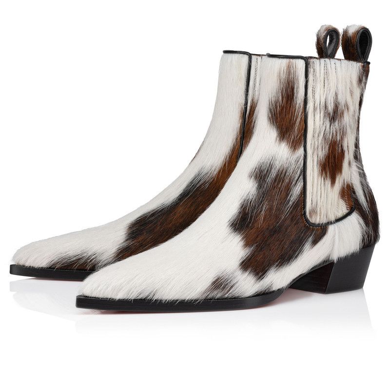 Christian Louboutin os11x0526 Cheliviss Ankle Boots in Brown/White Size US 8 / EU 41 - 2 Thumbnail