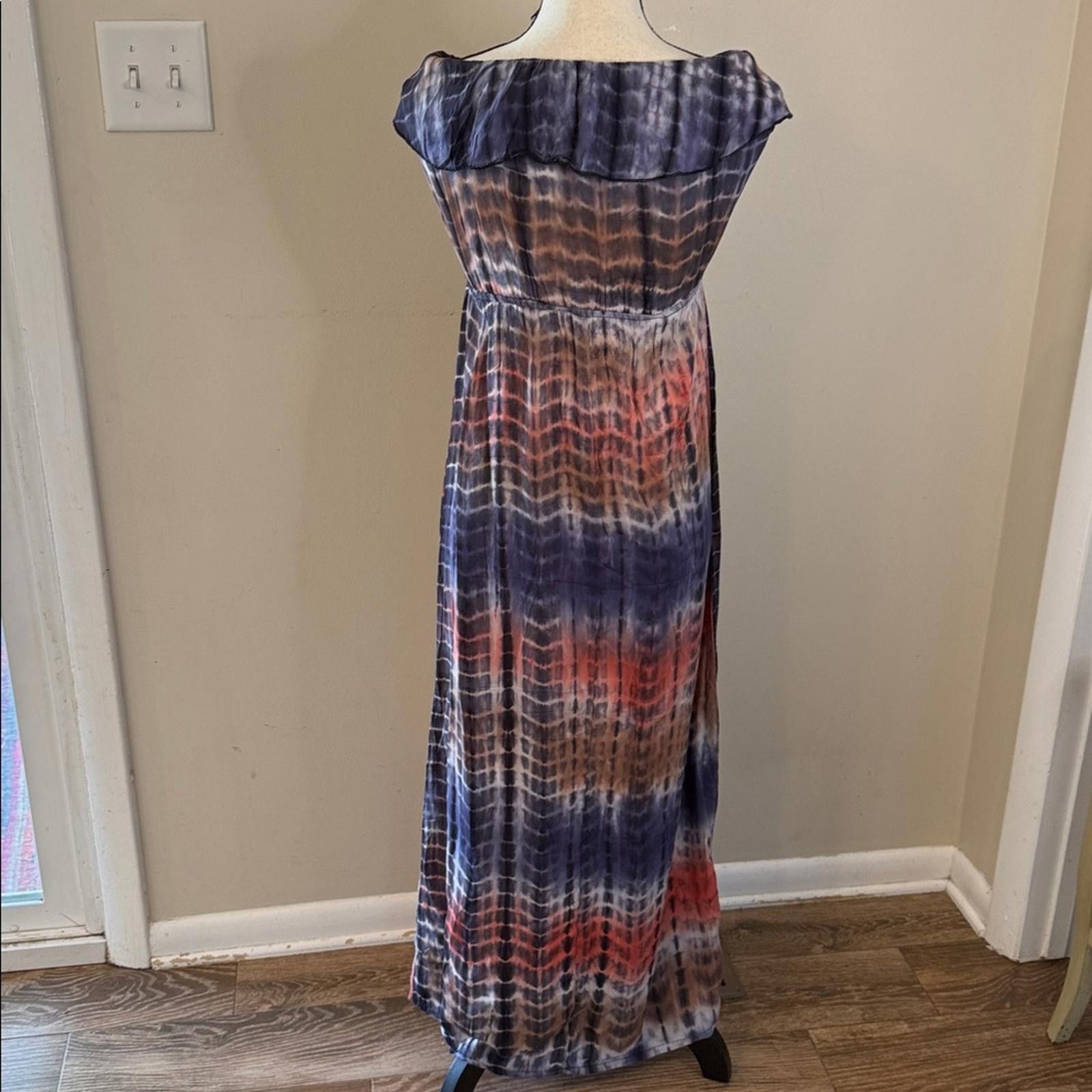 Other Poetry Boho Blue tie dyed sleeveless maxi dress SZ SM Size S / US 4 / IT 40 - 3 Thumbnail