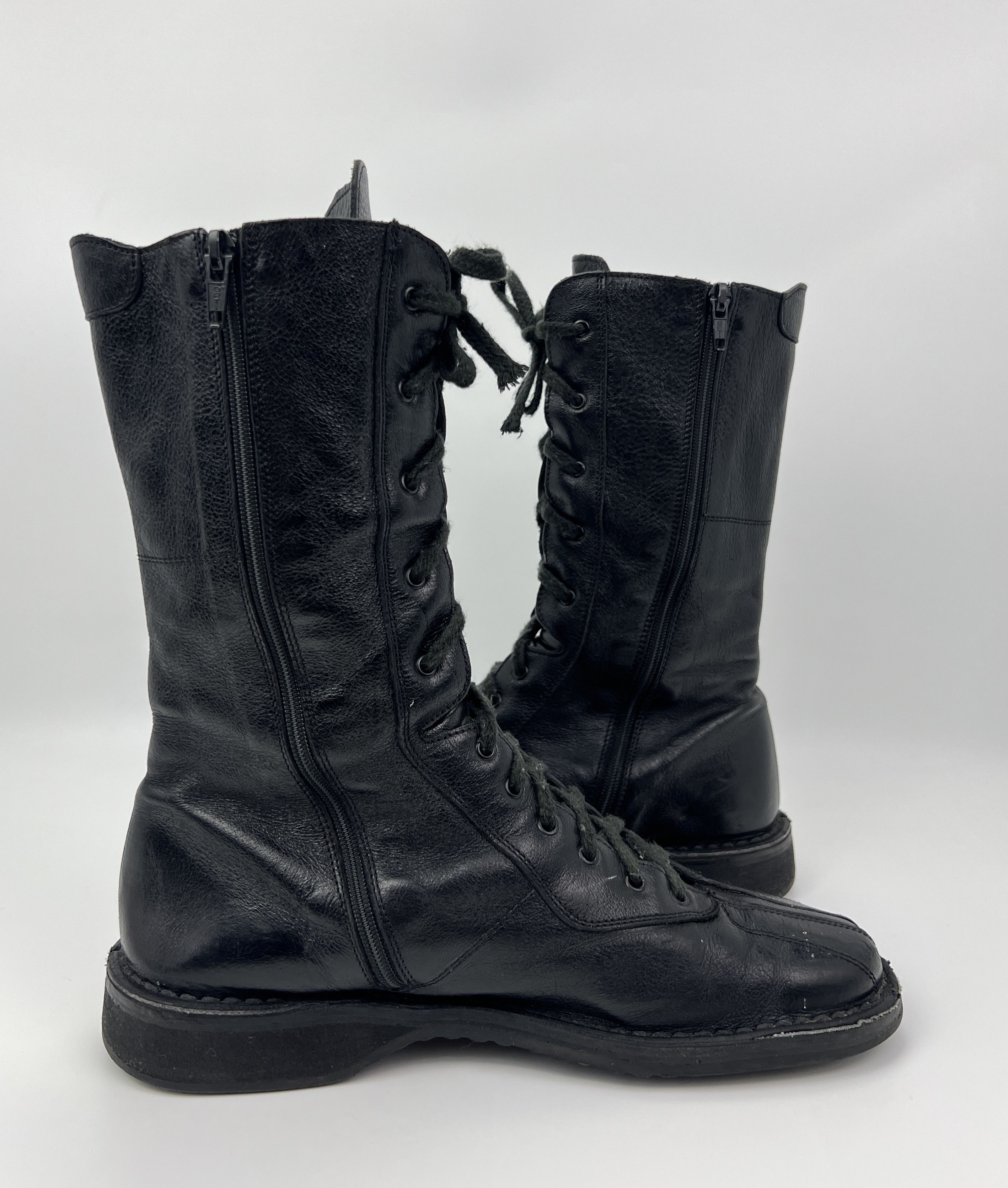 Vintage Vintage Avant Garde Laced Up Combat Leather Boots Size US 10 / IT 40 - 11 Thumbnail