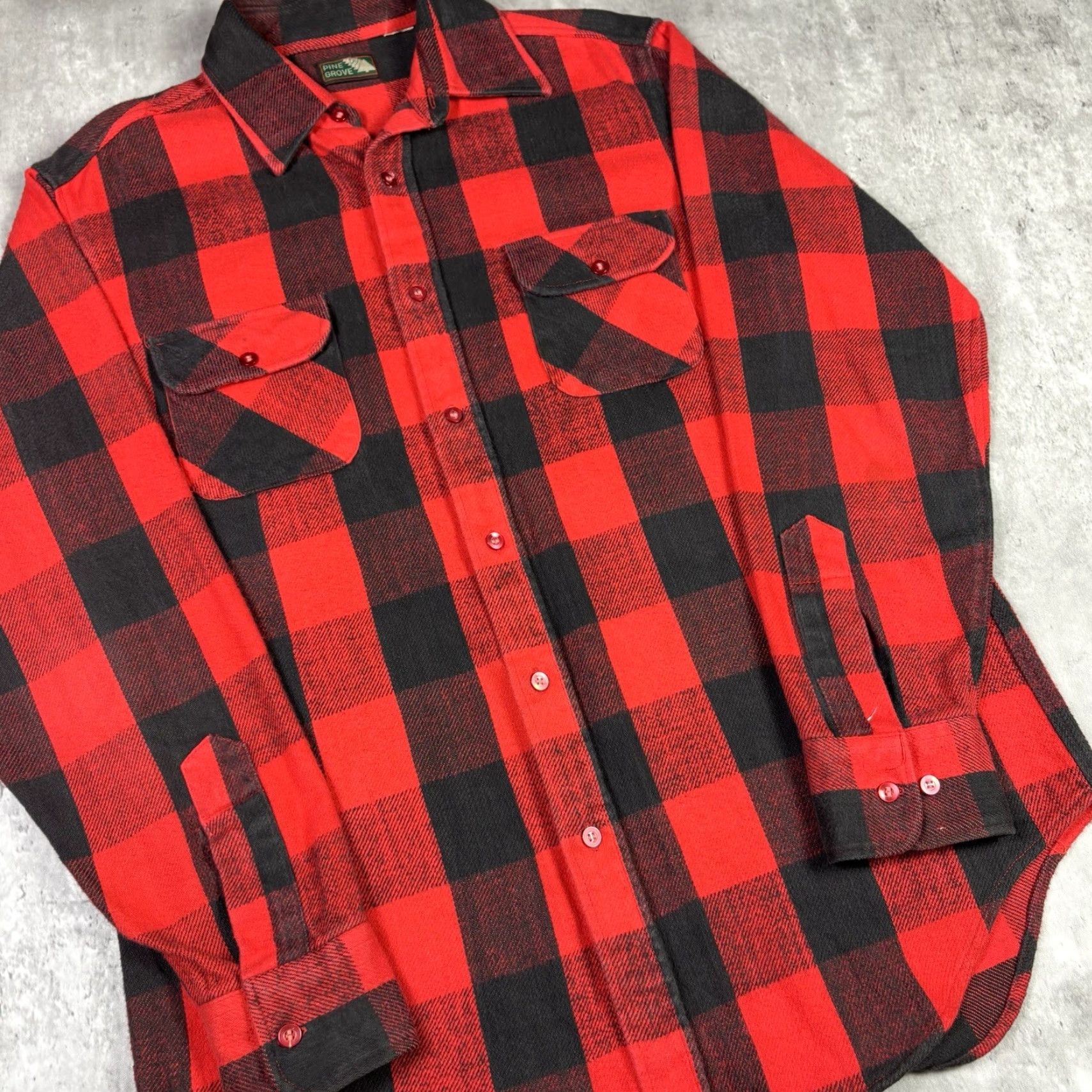 Vintage VINTAGE Pine Grove Flannel Shirt Button Up Cotton Plaid Red Black Large 1990s Mens L Size US L / EU 52-54 / 3 - 7 Thumbnail