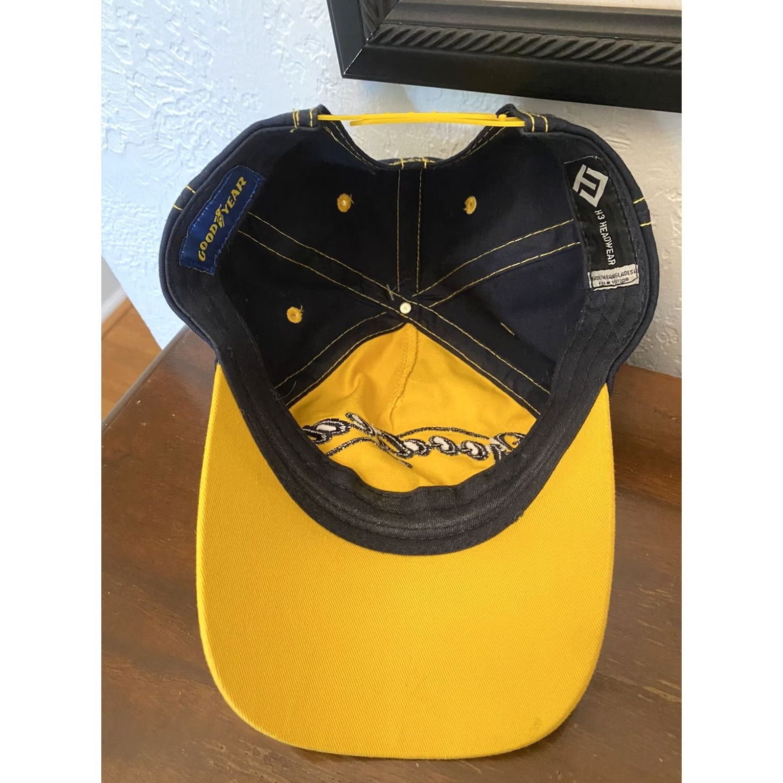 Vintage Goodyear 1898 Tire&Rubber Akron, OH Yellow Navy Snap Back Baseball Cap Unisex Adults Adjustable Canvas Cotton Hat Size ONE SIZE - 4 Thumbnail
