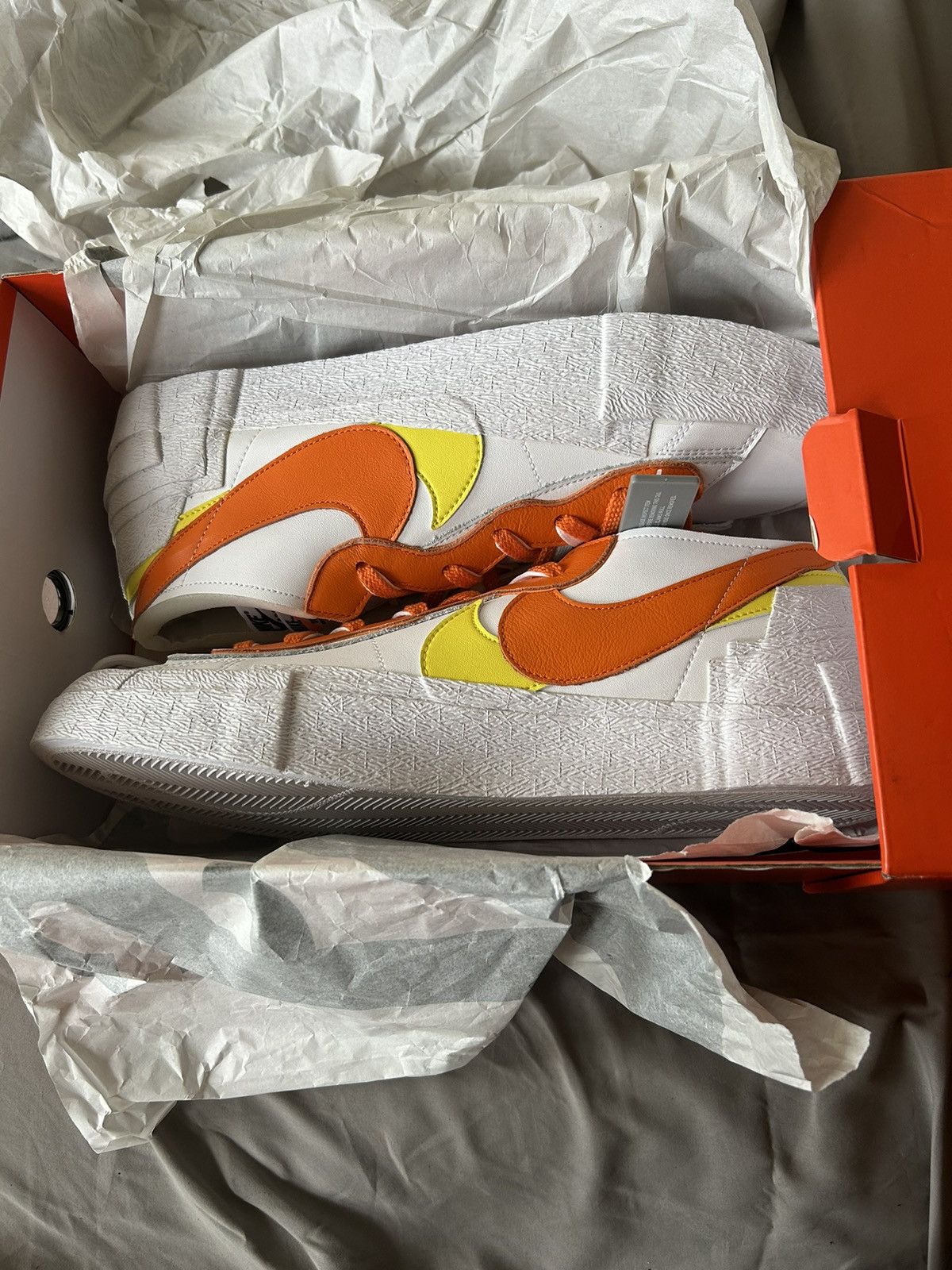 Nike Nike blazer sacai low white and magma orange-sz15 Size US 15 / EU 48 - 2 Thumbnail
