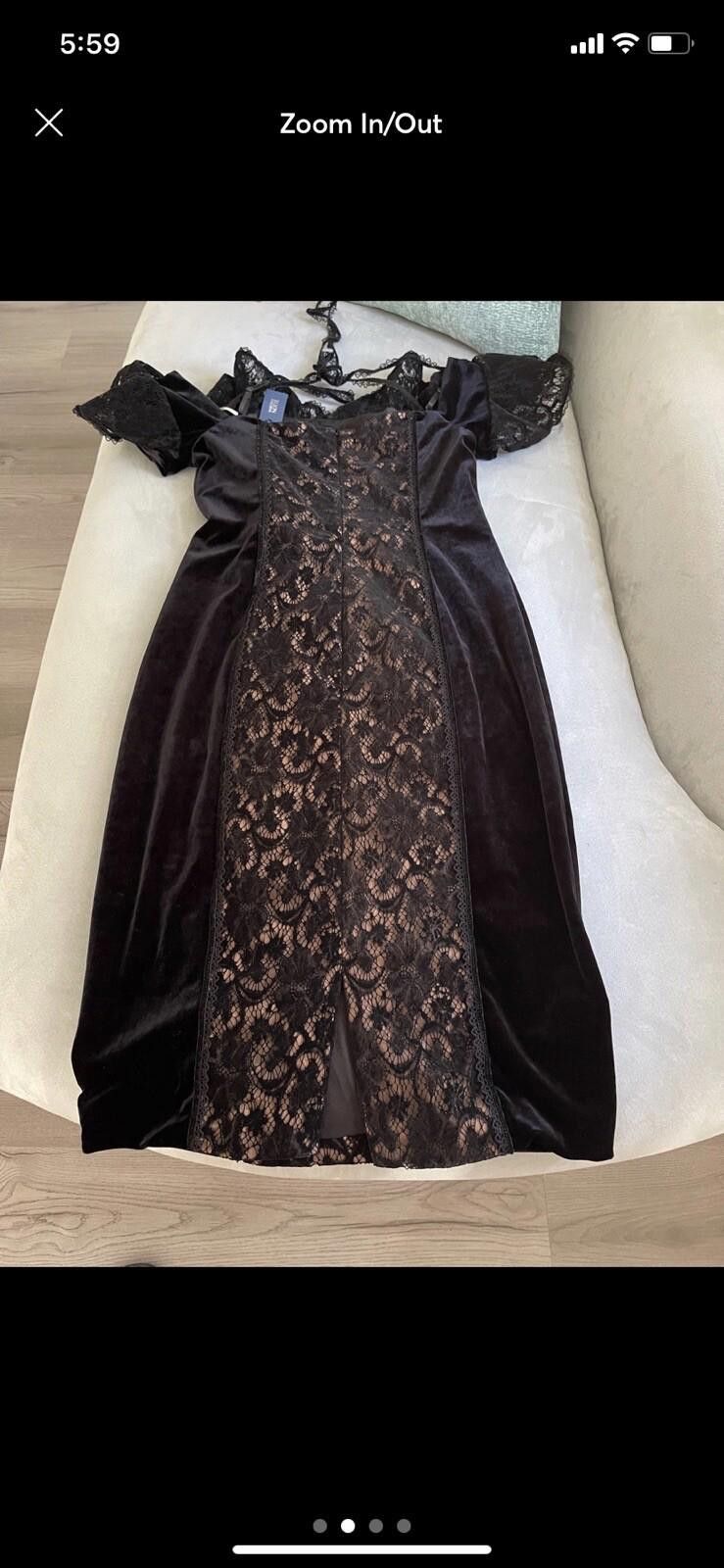 Other Marchesa Norte Lace Velvet Black Dress Sz 6 New Size M / US 6-8 / IT 42-44 - 2 Thumbnail