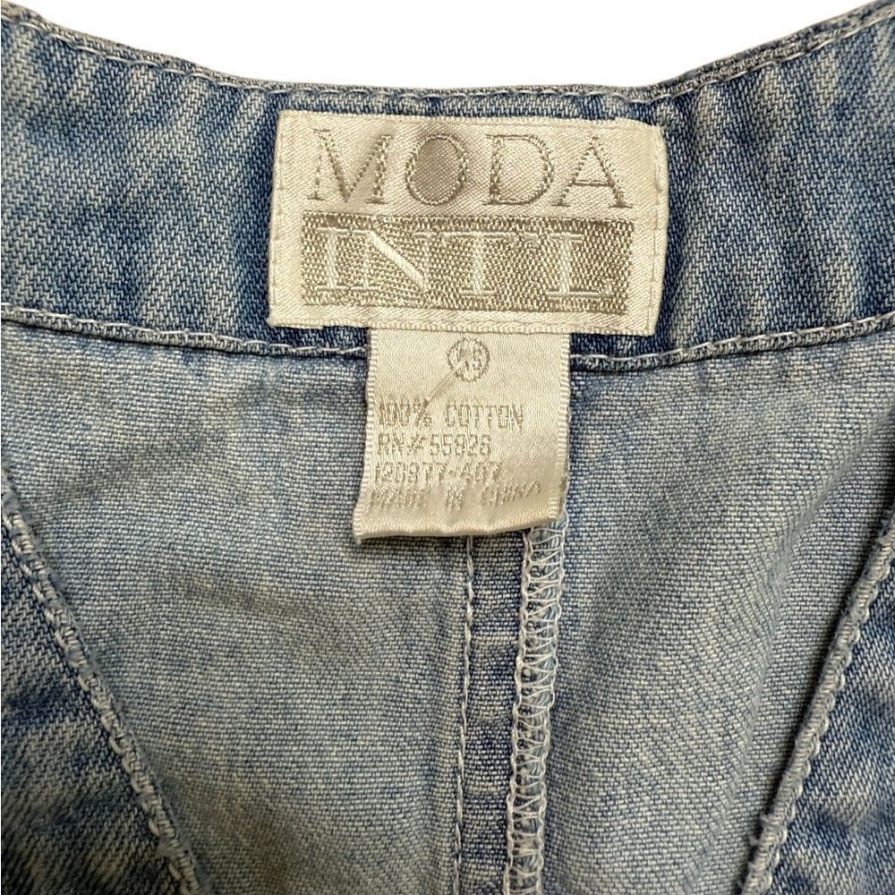 Vintage 90s Vintage Moda Intl Chambray Button Front Vneck Jumpsuit P Size US 26 / EU 42 - 5 Thumbnail