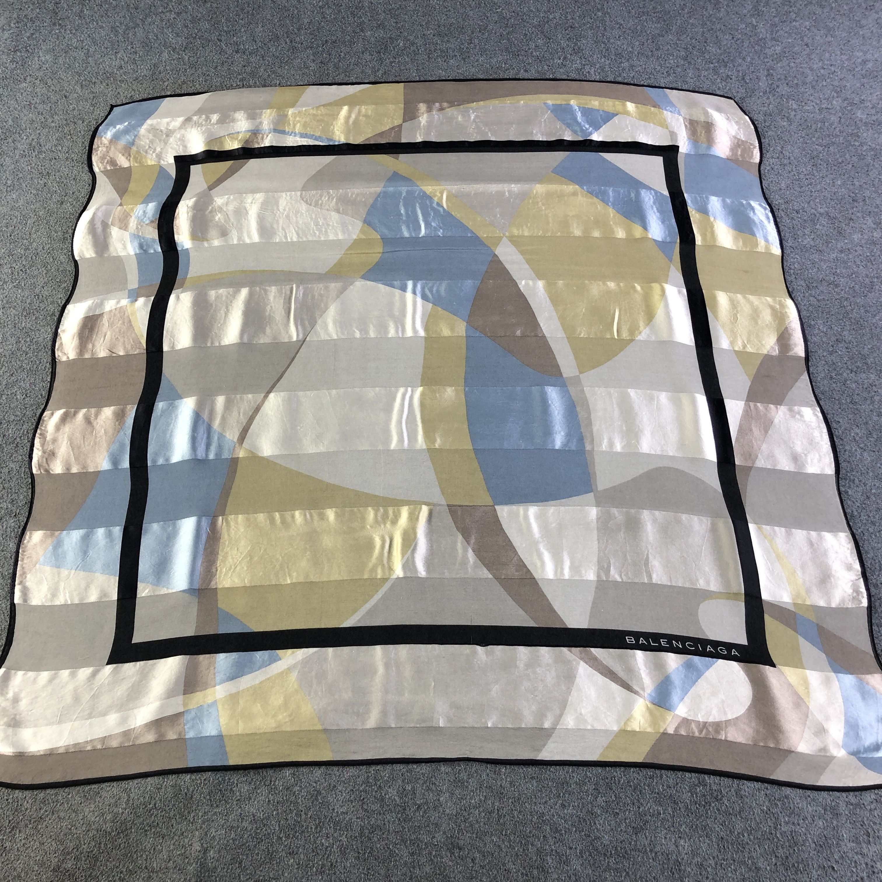 Vintage Balenciaga Abstract Silk Scarf M1146 Size ONE SIZE - 2 Thumbnail