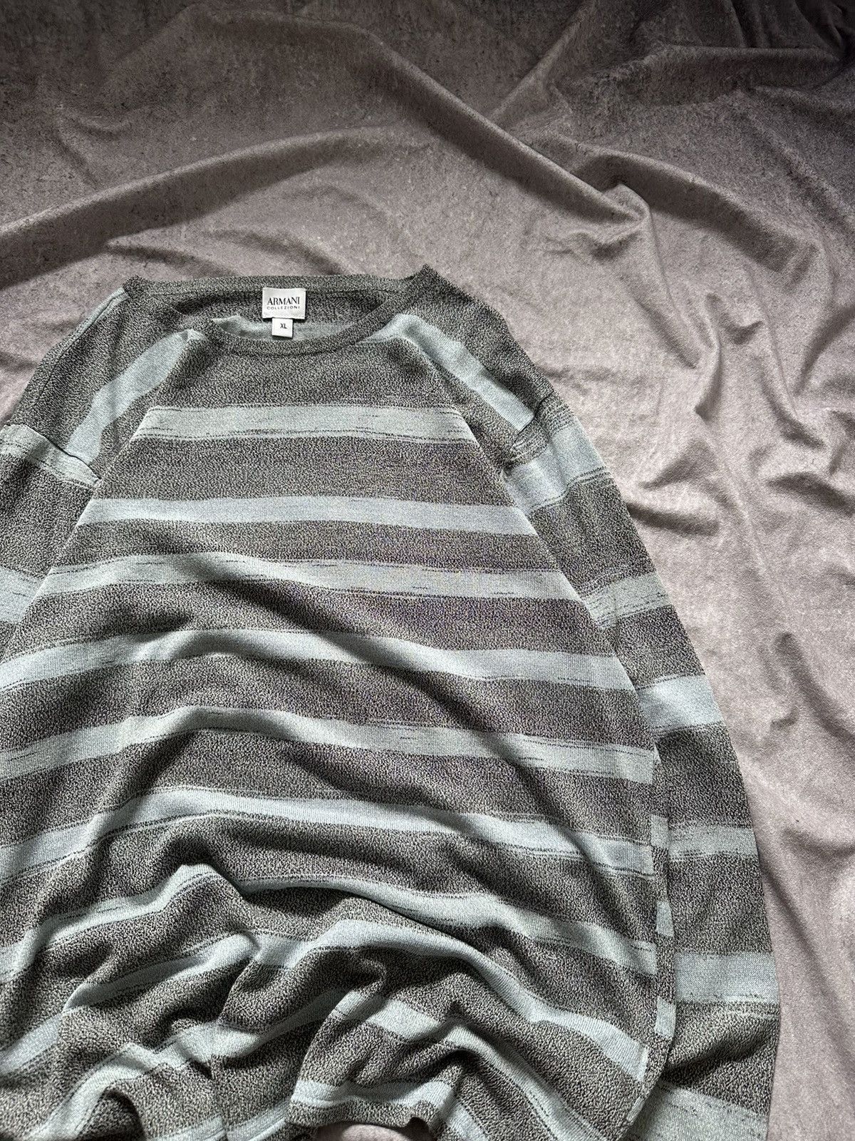 Armani Collezioni Armani Collezioni Mens Gingham Sweater XL Gray Blue Size US XL / EU 56 / 4 - 5 Thumbnail
