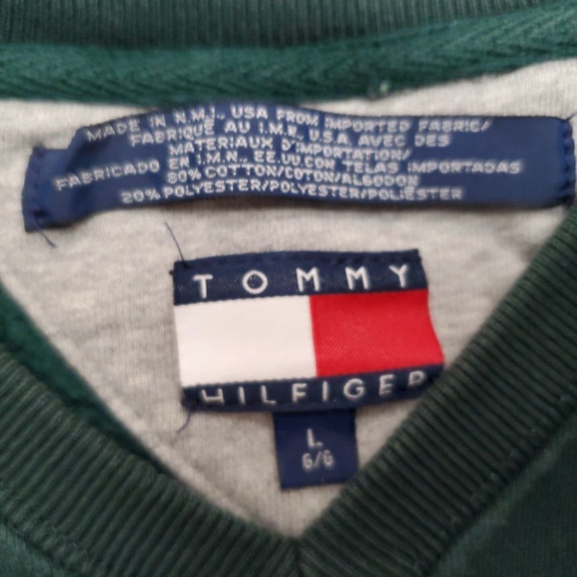 Tommy Hilfiger VINTAGE Tommy Hilfiger Sweater Mens L Green Chenille V-neck Pullover USA Casual 90s Mens Size US L / EU 52-54 / 3 - 5 Thumbnail