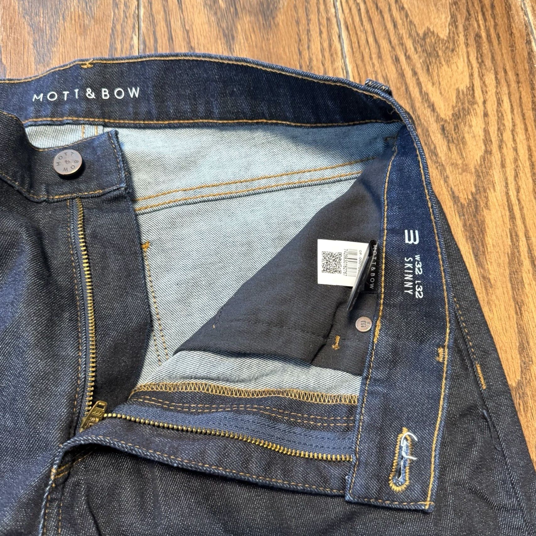 Mott & Bow Mott & Bow Jeans Mens 31x28 Slim Dark Blue Denim Stretch Skinny Straight 5-Pocket Logo City Preppy Mens Size US 31 - 4 Thumbnail