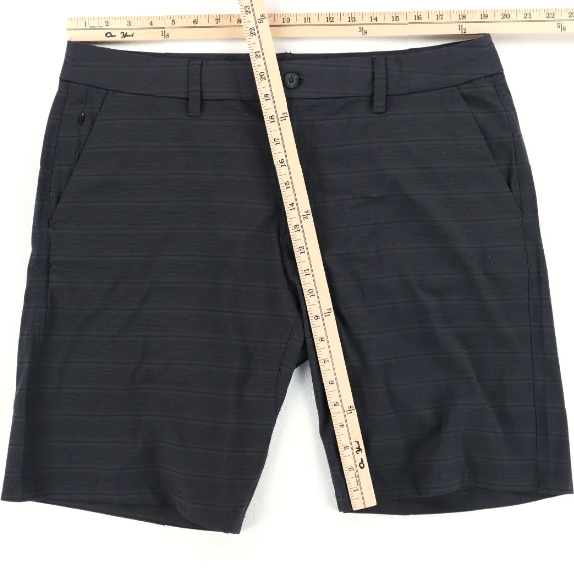Hang Ten Hang Ten Shorts Gray Striped Twill Cotton Blend Golf Stretch Regular 38 Mens Size US 38 / EU 54 - 3 Thumbnail