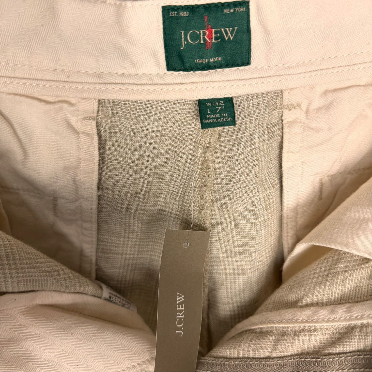 J.Crew J.Crew Oarsman 7" Shorts Mens 32 Tan Linen Flat Plaid NWT Size US 32 / EU 48 - 3 Thumbnail