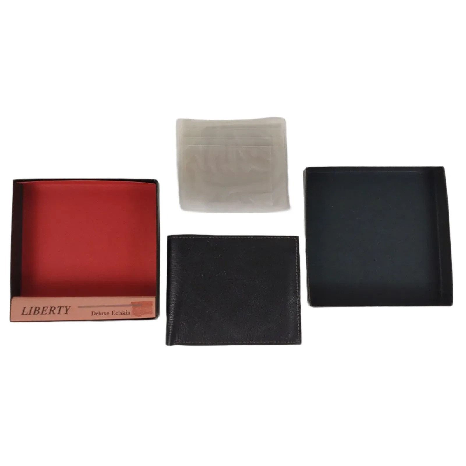 Liberty Liberty Eelskin Genuine Leather Men's Bi-Fold Black Wallet Size ONE SIZE - 3 Thumbnail