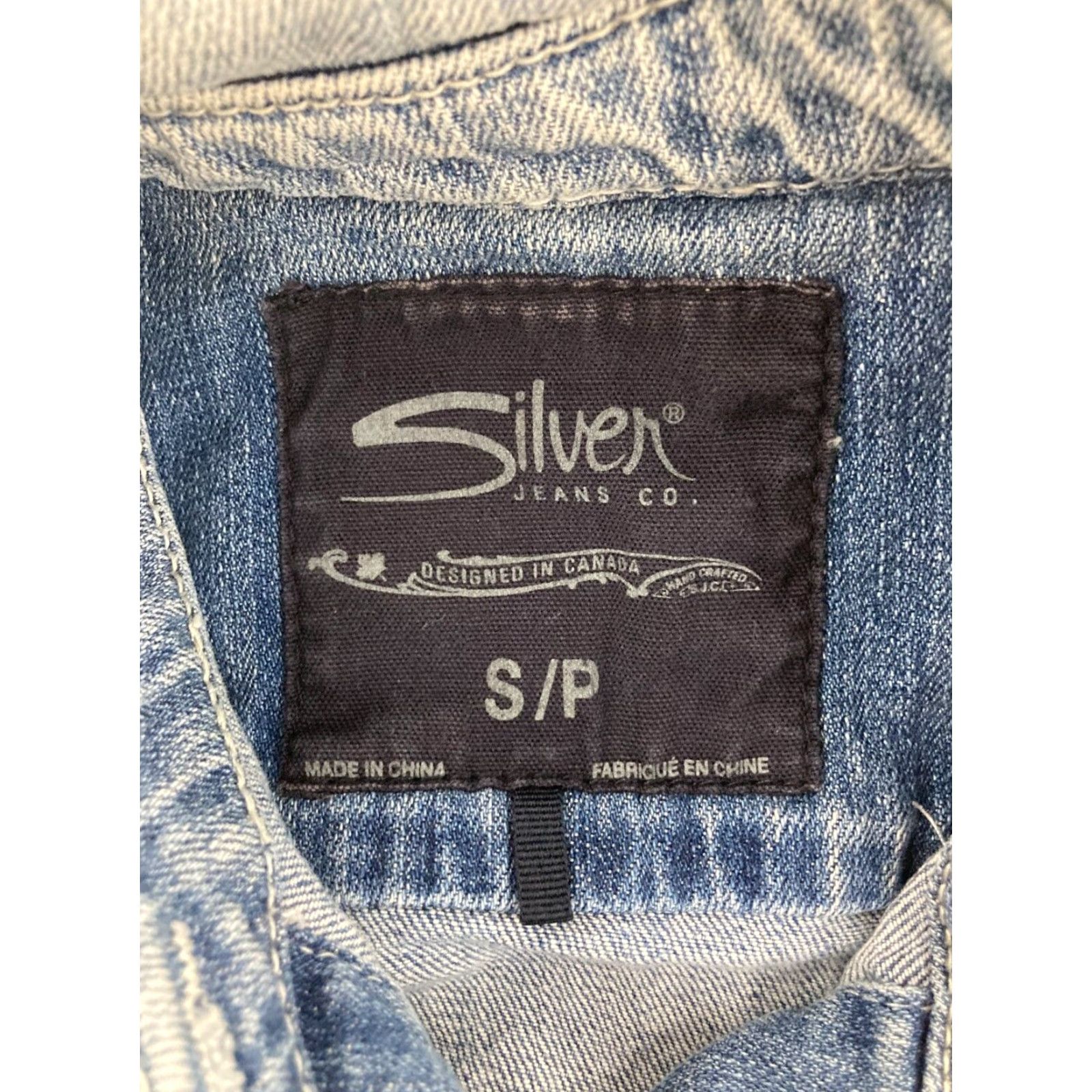 Silver Jeans Co. Silver Jeans Denim Vest Womens Small Blue Distressed Button Up Pockets Raw Hem Size 28" / US 6 / IT 42 - 5 Thumbnail