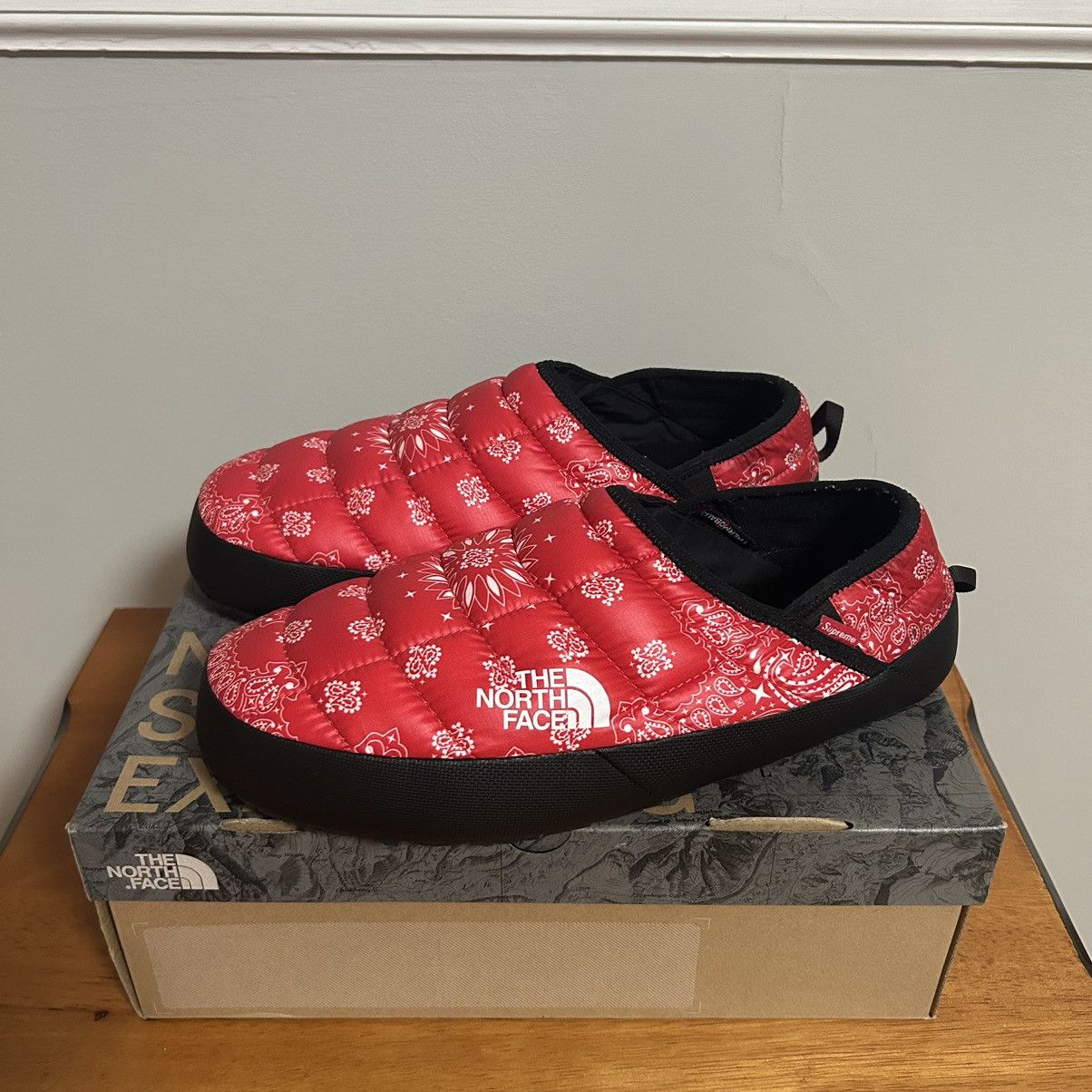 Supreme Supreme Red Bandana Thermoball Slides / Slippers Size 12 | Grailed