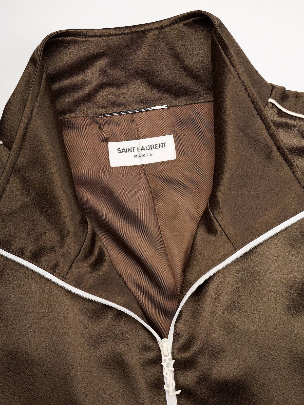 Saint Laurent Paris SAINT LAURENT Paris Teddy Silk Zip-Up Track Jacket Size US L / EU 52-54 / 3 - 6 Thumbnail