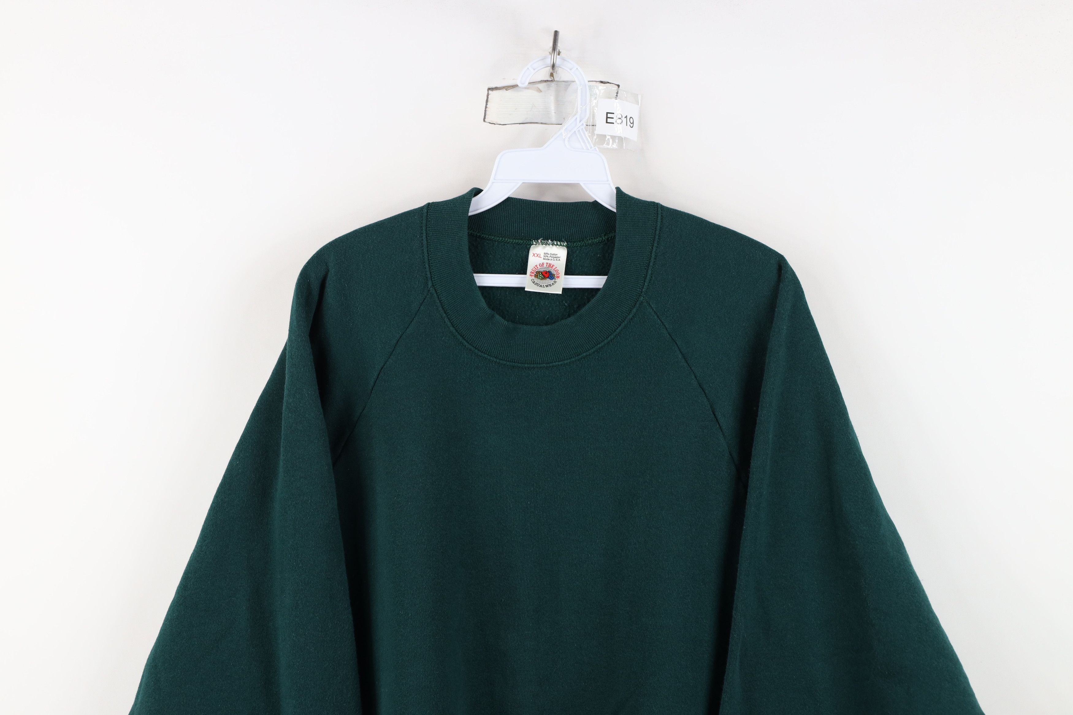 Vintage Vintage 90s Streetwear Blank Crewneck Sweatshirt Green USA Size XXL / US 16-18 / IT 52-54 - 2 Thumbnail