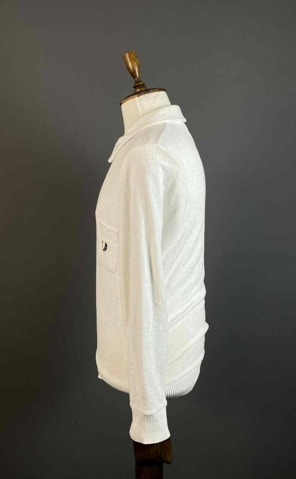 Fred Perry Men Fred Perry Reissues White Full Zip Sweater Size S Size US S / EU 44-46 / 1 - 7 Thumbnail