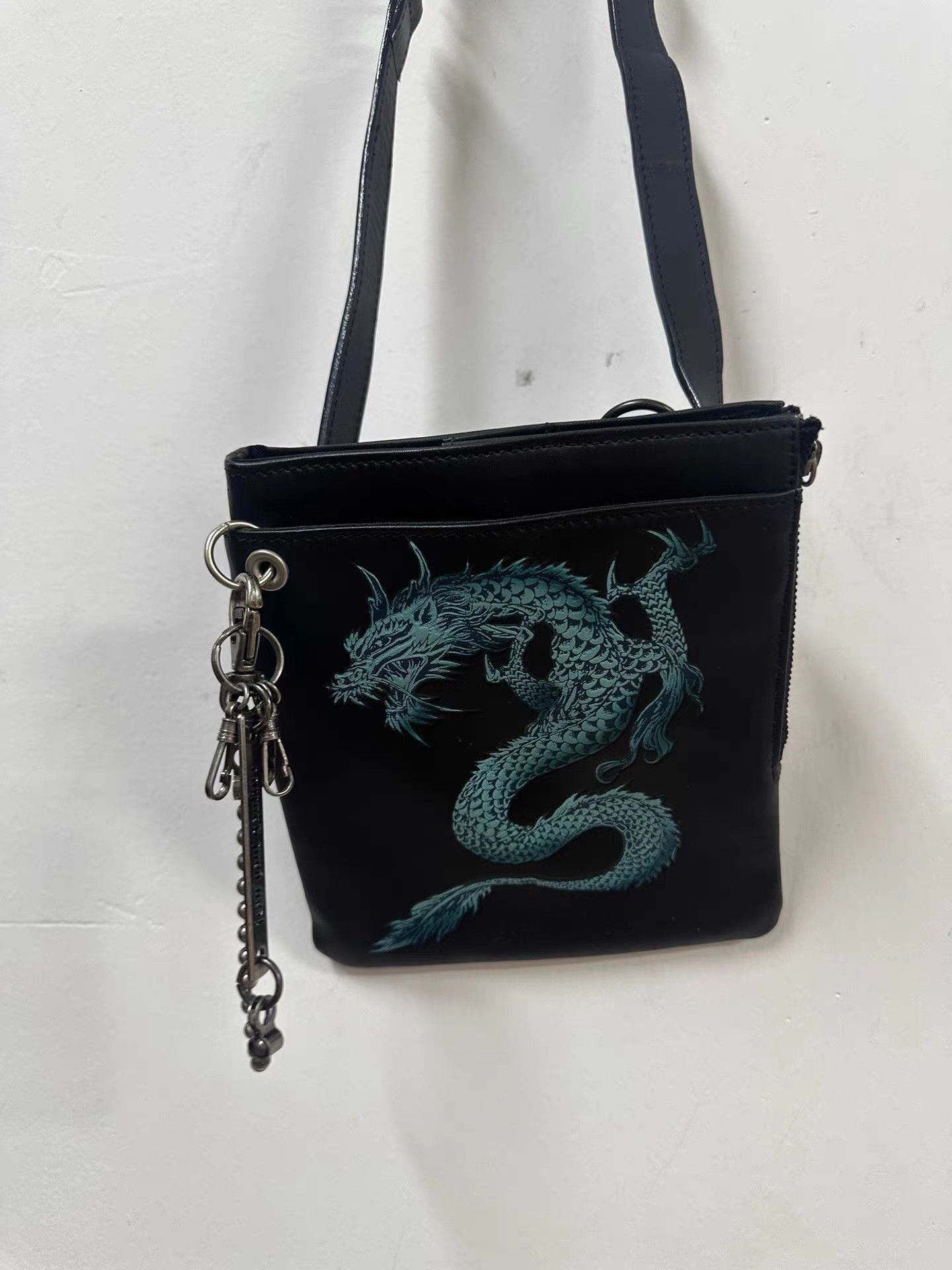 Jean Paul Gaultier Black Crossbody Bag with Dragon Embroidery Size ONE SIZE - 2 Thumbnail