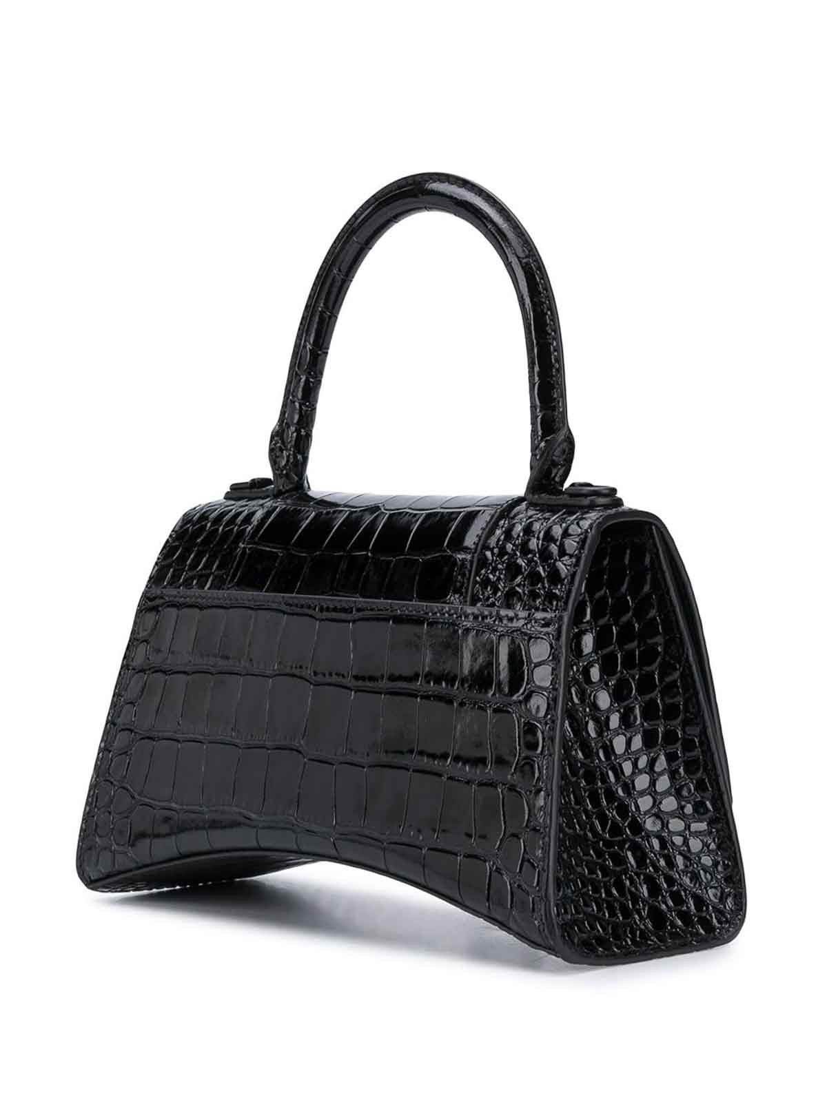 Balenciaga o1bcso1str0126 Size: OS / Hourglass Small Handbag in Black Size ONE SIZE - 4 Thumbnail