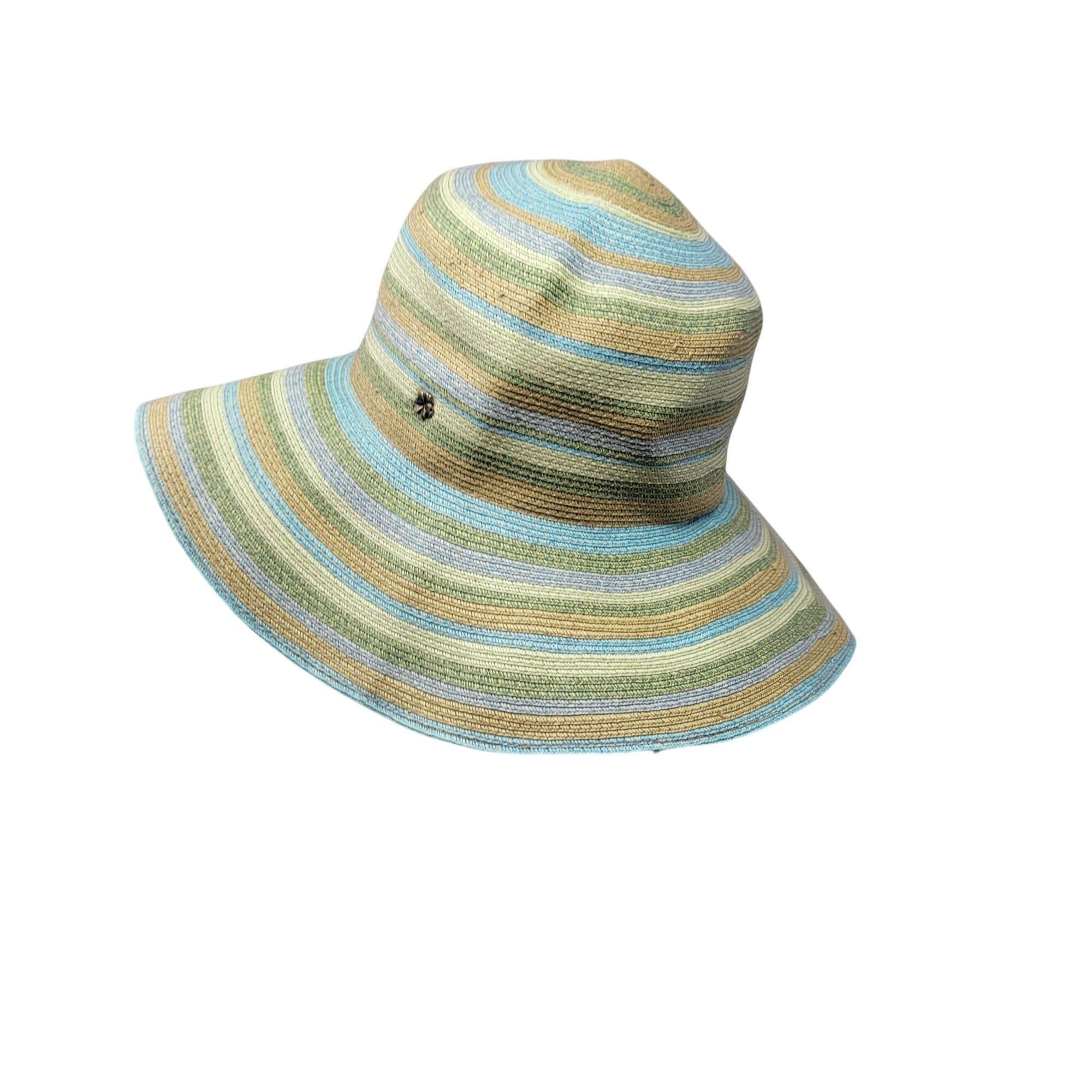 Other Flora Bella Pastel Floppy Wide Brim Straw Beach Sun Hat Blue Size ONE SIZE - 5 Thumbnail