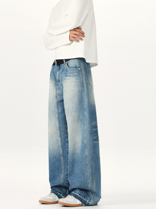 Japanese Brand × Jean American washed vintage wide leg scimitar baggy jeans Size US 32 / EU 48 - 4 Thumbnail