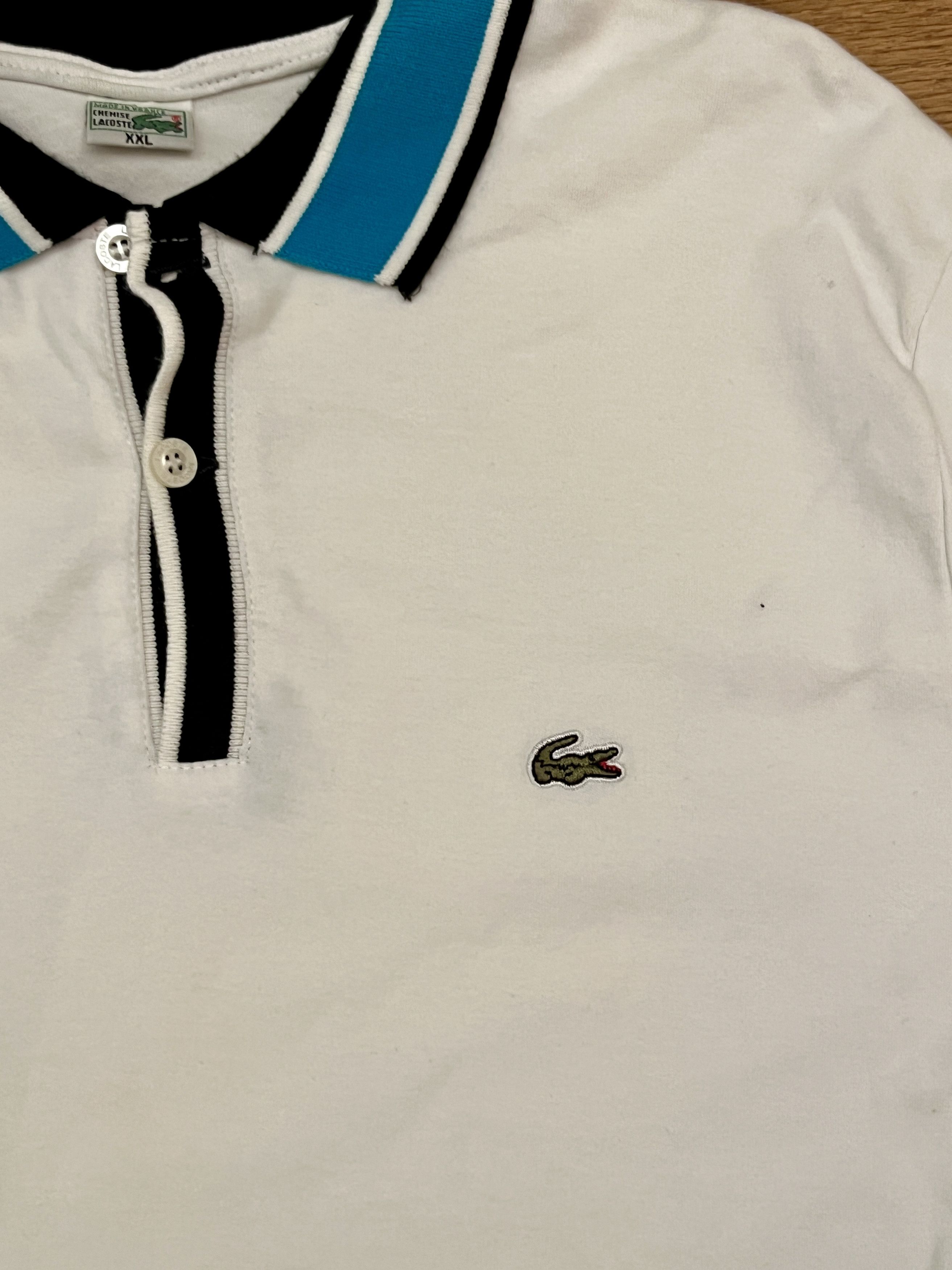 Lacoste Vintage Chemise Lacoste Polo XXL White Made in France Size US XL / EU 56 / 4 - 2 Thumbnail