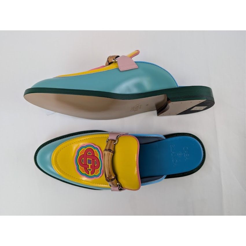 Casablanca o1rshd1 Leather Memphis Mule Slipper Sandal in Mint / Yellow Size US 11 / EU 44 - 1 Thumbnail