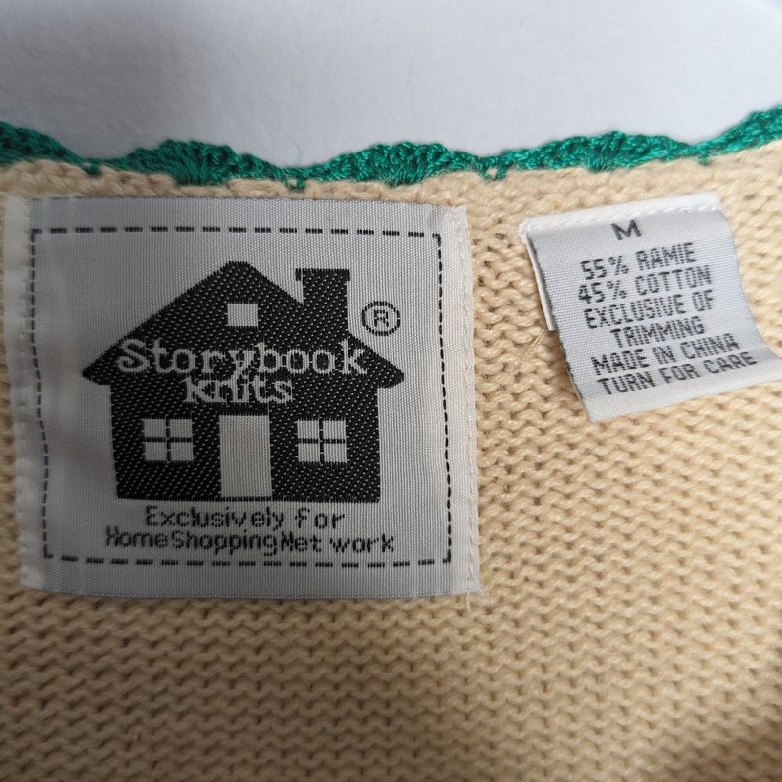 Vintage Storybook Knits Vintage Fancy Folk Art Cardigan Beads Sequin Size M / US 6-8 / IT 42-44 - 3 Thumbnail