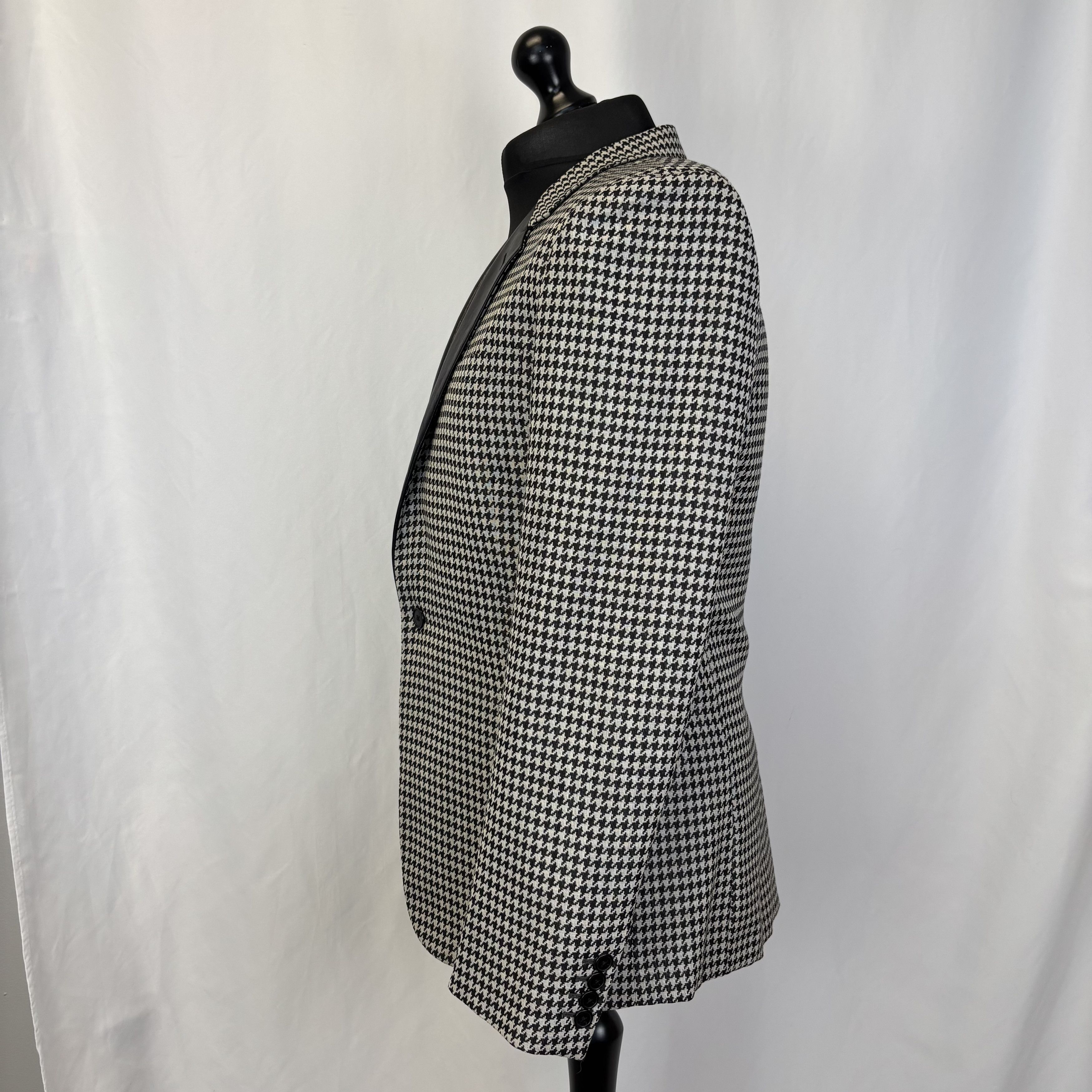 Saint Laurent Paris Saint Laurent Black & White Houndstooth Blazer Size 54R - 2 Thumbnail