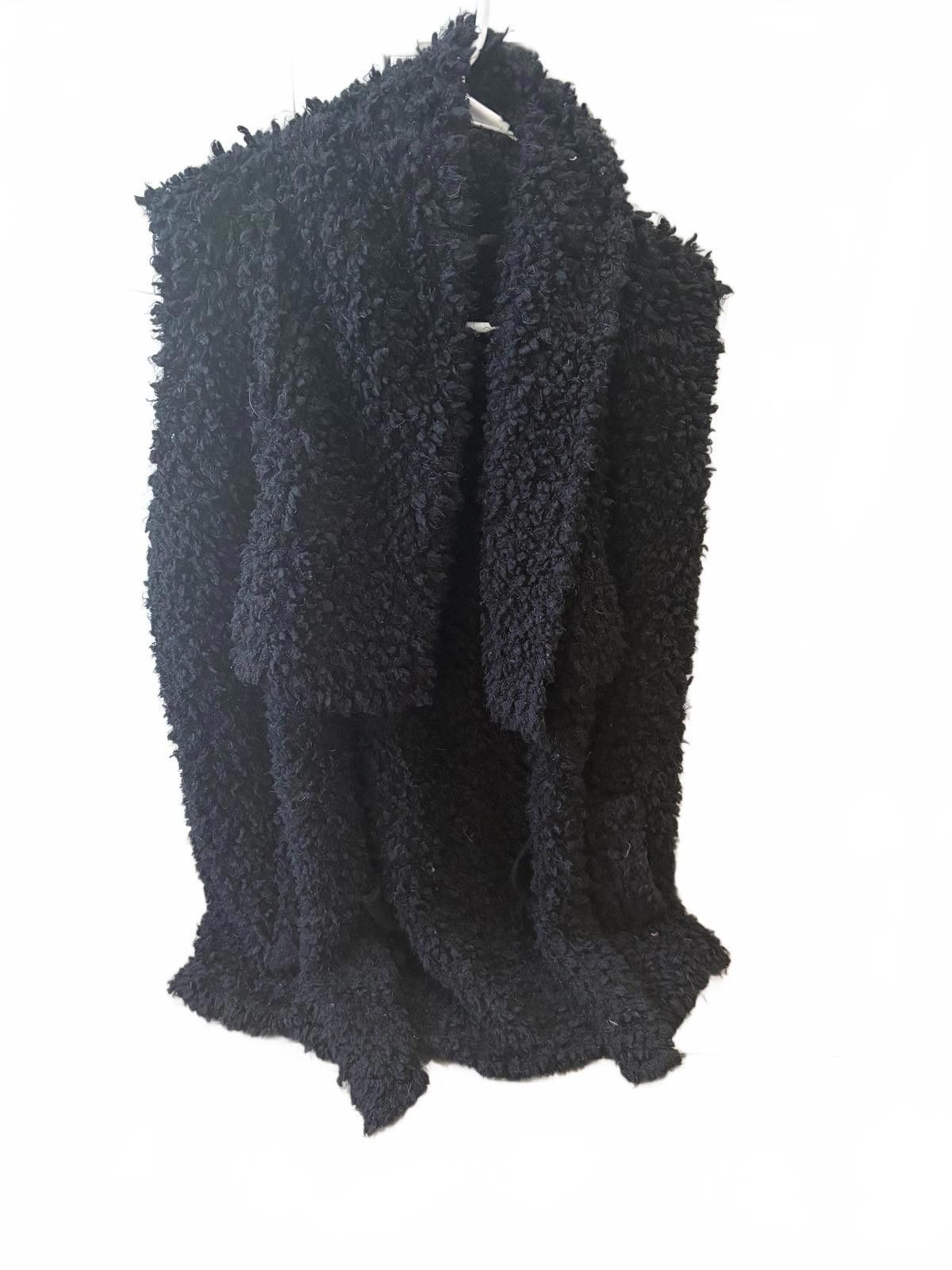 Other New Directions Black Faux Fur Open Front Vest Medium Pockets Size M / US 6-8 / IT 42-44 - 1 Thumbnail