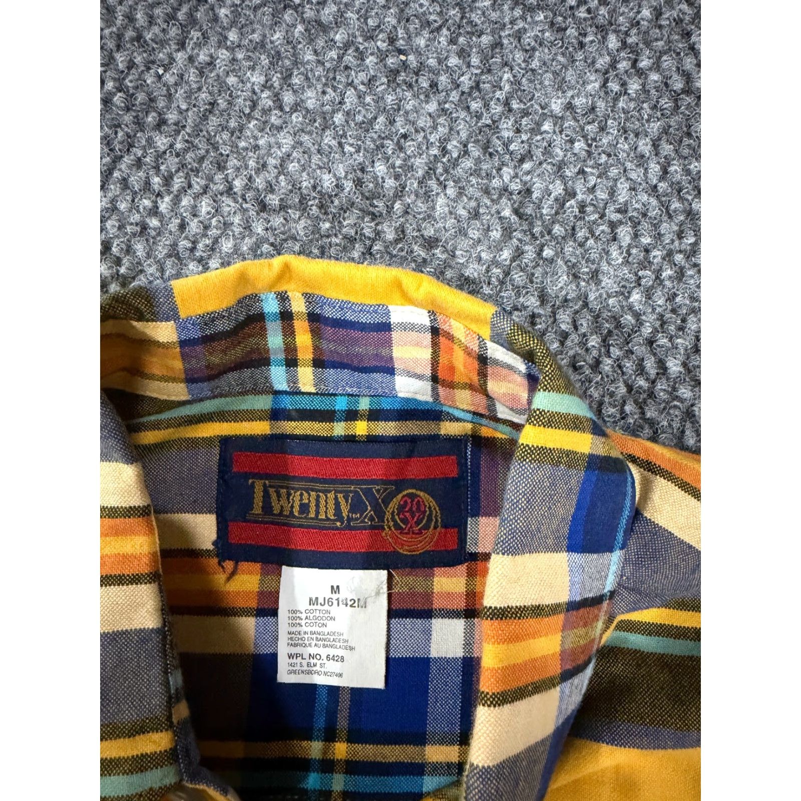 Wrangler Wrangler Twenty X Button-Up Shirt Mens M Yellow Plaid Western Blue - Button-Down Collar, Long Sleeve, Casual, Cotton, Regular Fit Size US M / EU 48-50 / 2 - 5 Thumbnail