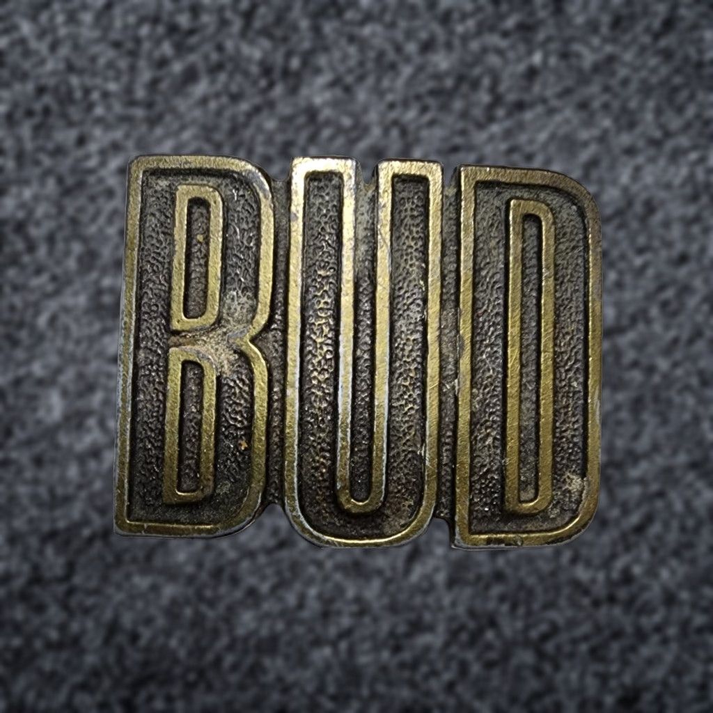 Vintage VINTAGE BUD - Name in Cutout block letters solid Brass Belt Buckle Belt Buckle Belt Buckle Brass 1970s Mens Girls Womens? Size ONE SIZE - 1 Thumbnail