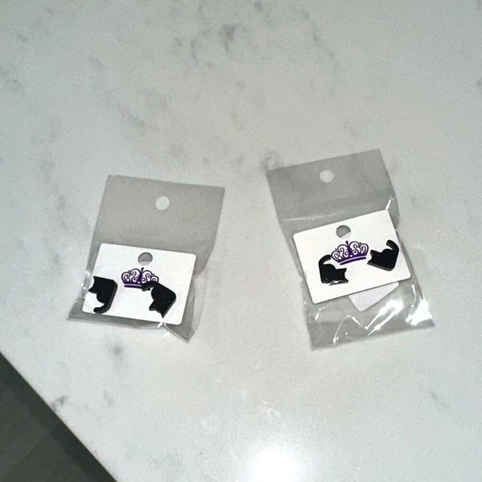 Other Black Glitter Cat Stud Earrings | Sz OS, NWT Size ONE SIZE - 4 Thumbnail
