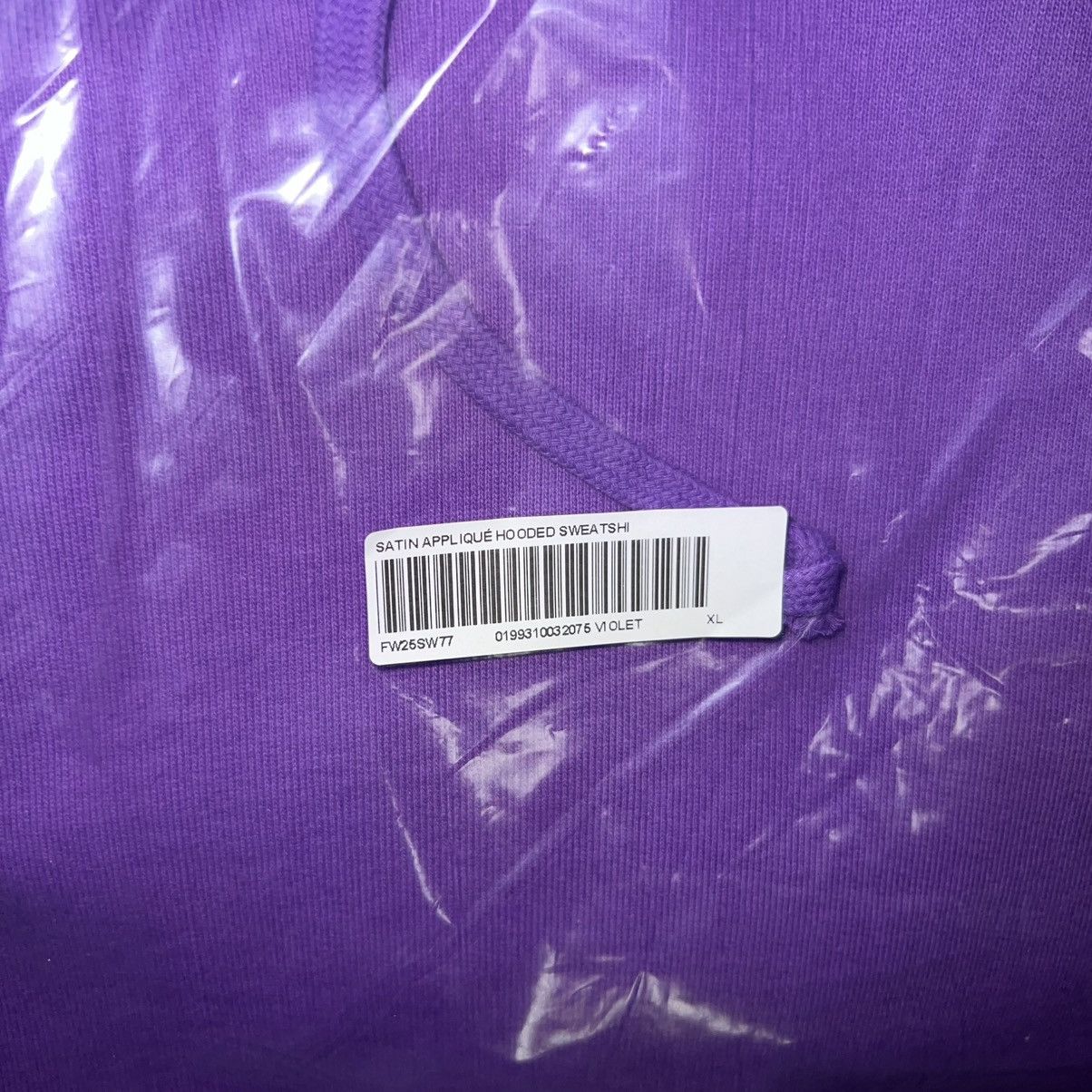 Supreme Supreme Satin Applique Hooded Sweatshirt Violet Size: XL Size US XL / EU 56 / 4 - 4 Thumbnail