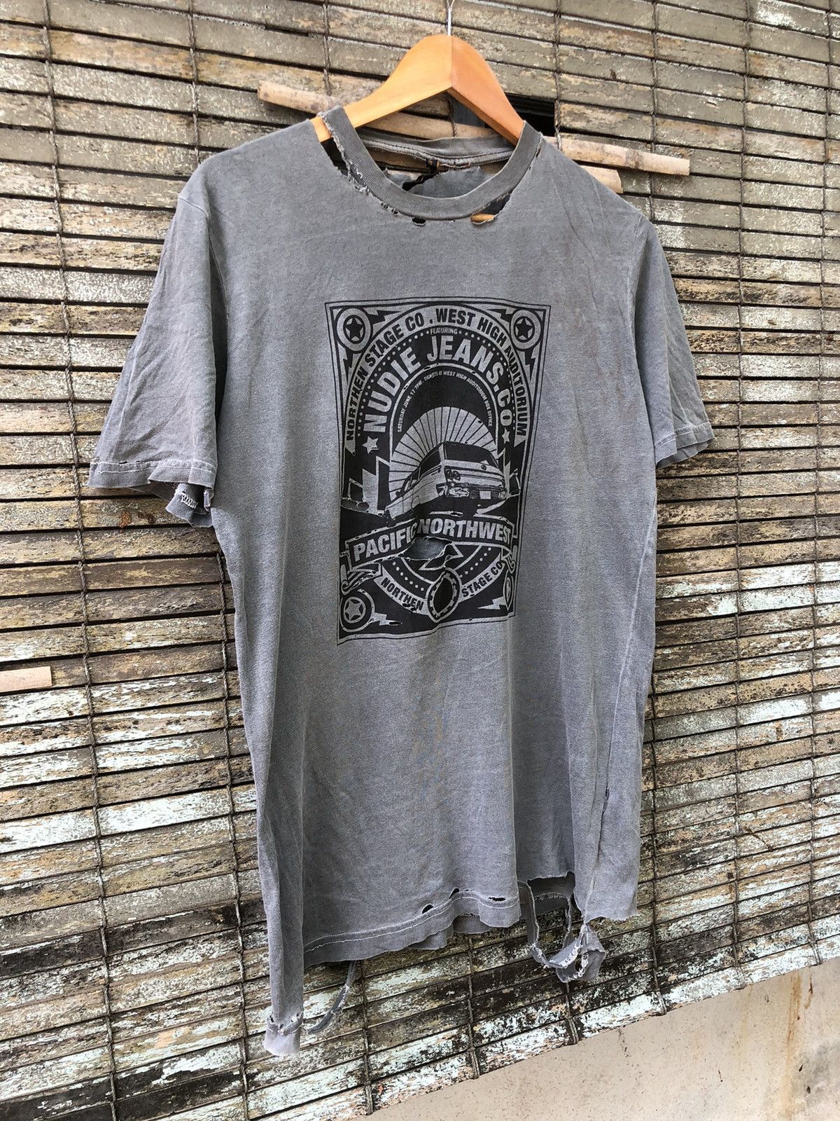 Japanese Brand × Nudie Jeans 💥RARE💥Vintage Distressed Nudie Jeans Tshirt Size US M / EU 48-50 / 2 - 6 Thumbnail