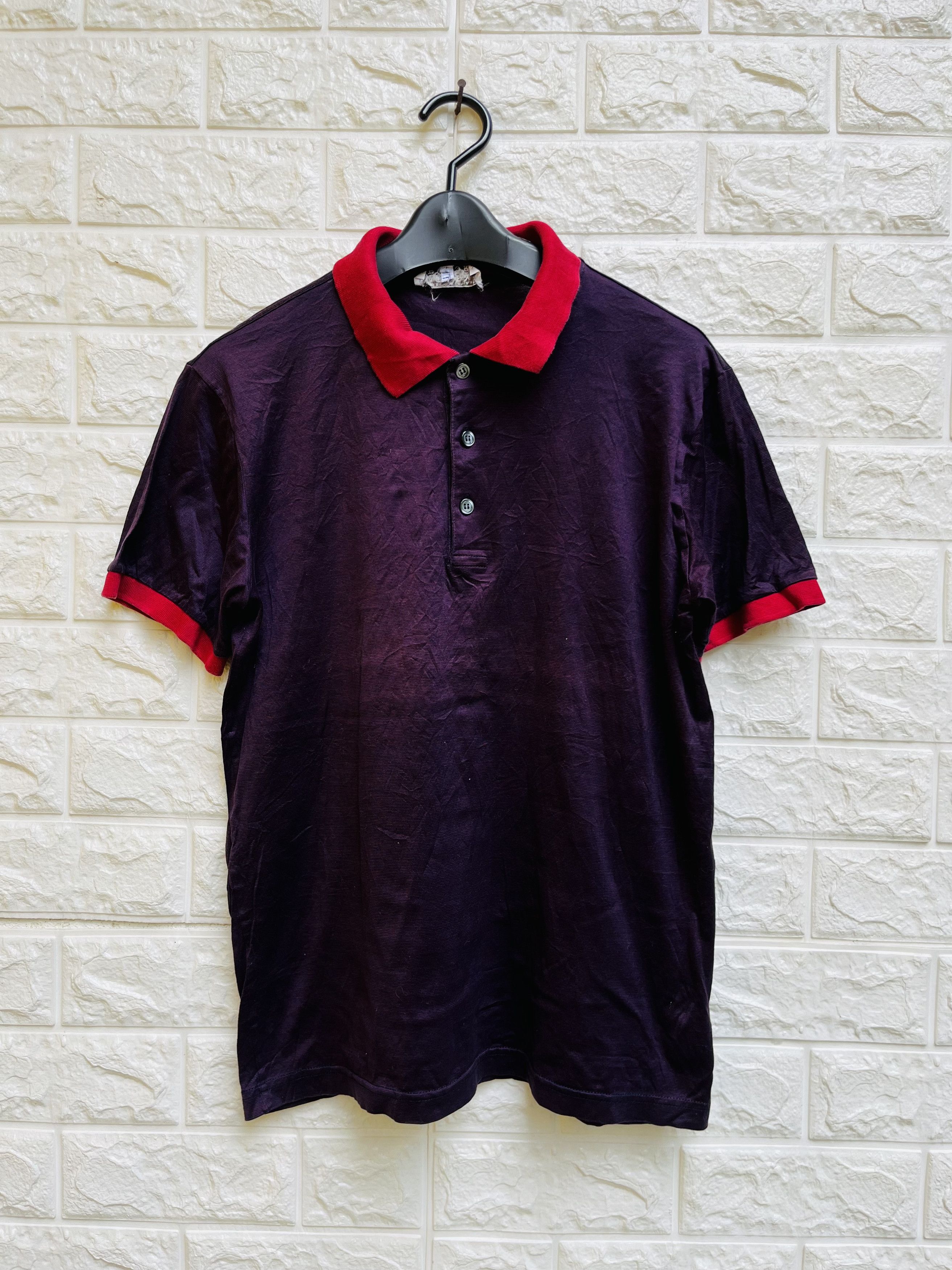 image of Barneys New York x Italian Designers Vintage Barney New York Italian Fashion Style Shirt in Dark Pu