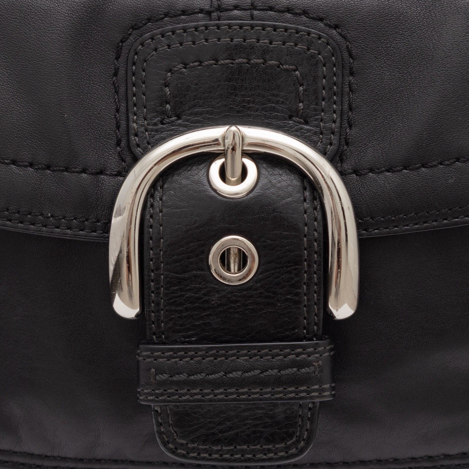 Coach Coach Medium Soho F13105 Y2K Black Leather Flap Shoulder Bag Size ONE SIZE - 10 Thumbnail